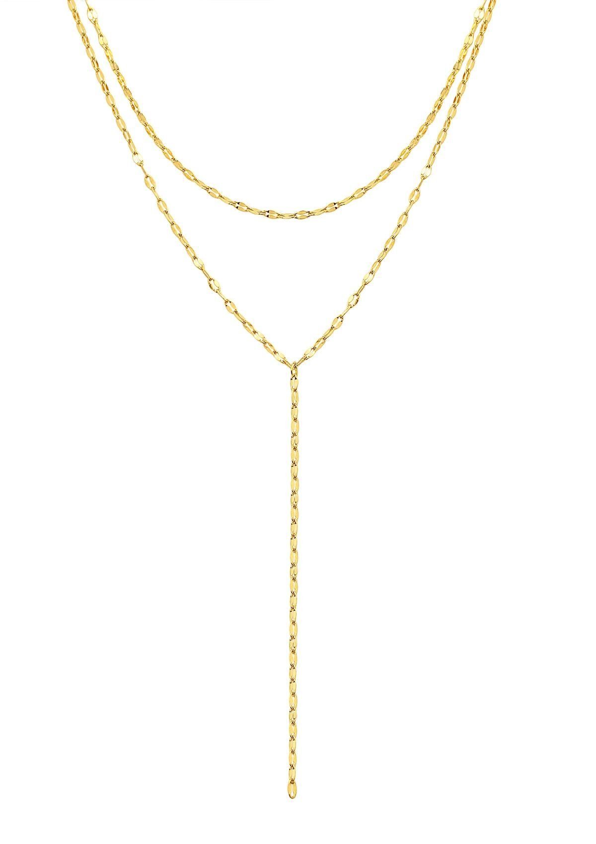 Hey Happiness Y-Kette Layer, Zweireihige Damen Rolokette, Edelstahl Y Gliederkette, Halskette Lasso wasserfest