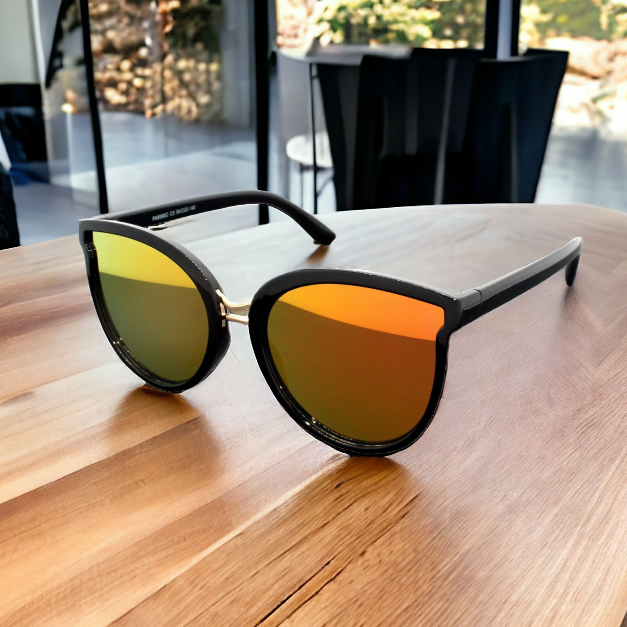 LUXXADA Sonnenbrille (Elegante Damen Sonnenbrille Luxus Stil Oversize mit Brillenbeutel) Große Katzenaugen Gläser Verspiegelt