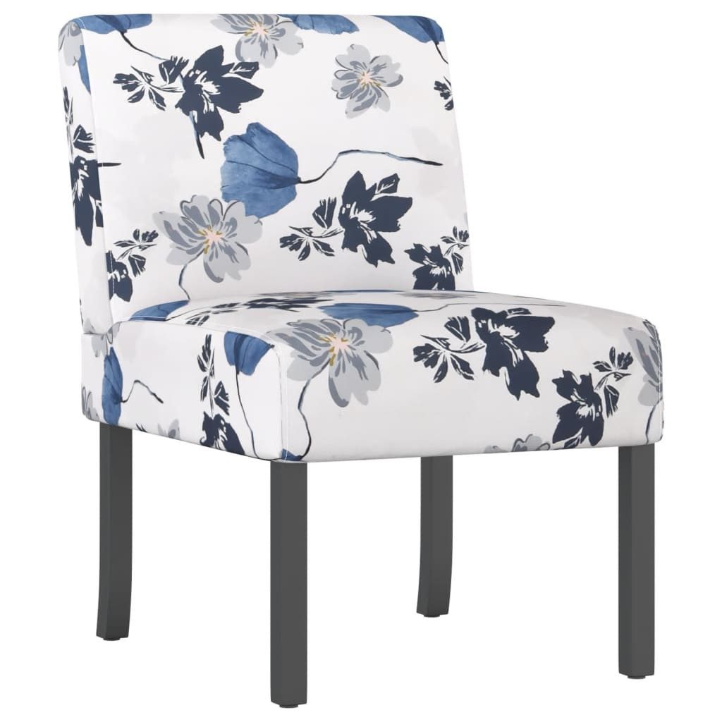 vidaXL Sessel Polsterstuhl Blau Blumenmuster Stoff (1-St)