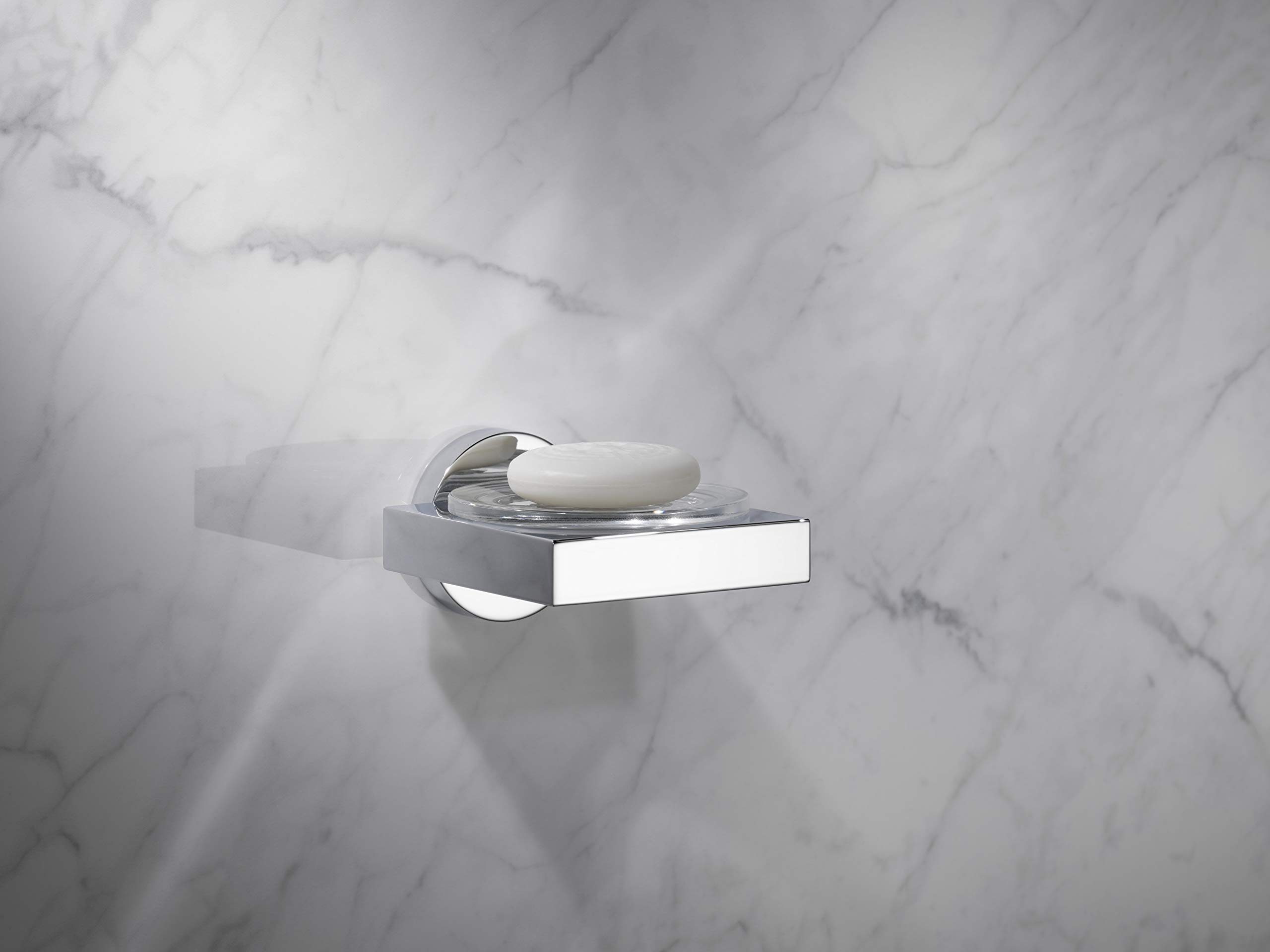 Keuco Seifenspender Edition 90, Metall chrom glänzend, Kristall-Glas klar, für Badezimmer, Wandmontage