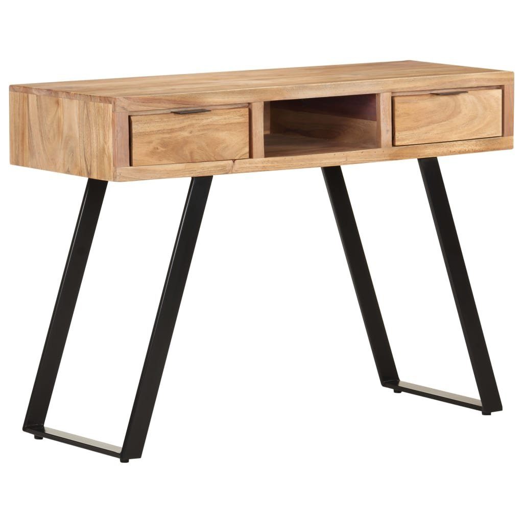 vidaXL Massivholz Schreibtisch Akazie Kanten 107x45x79 cm Lebendige Schreibtisch