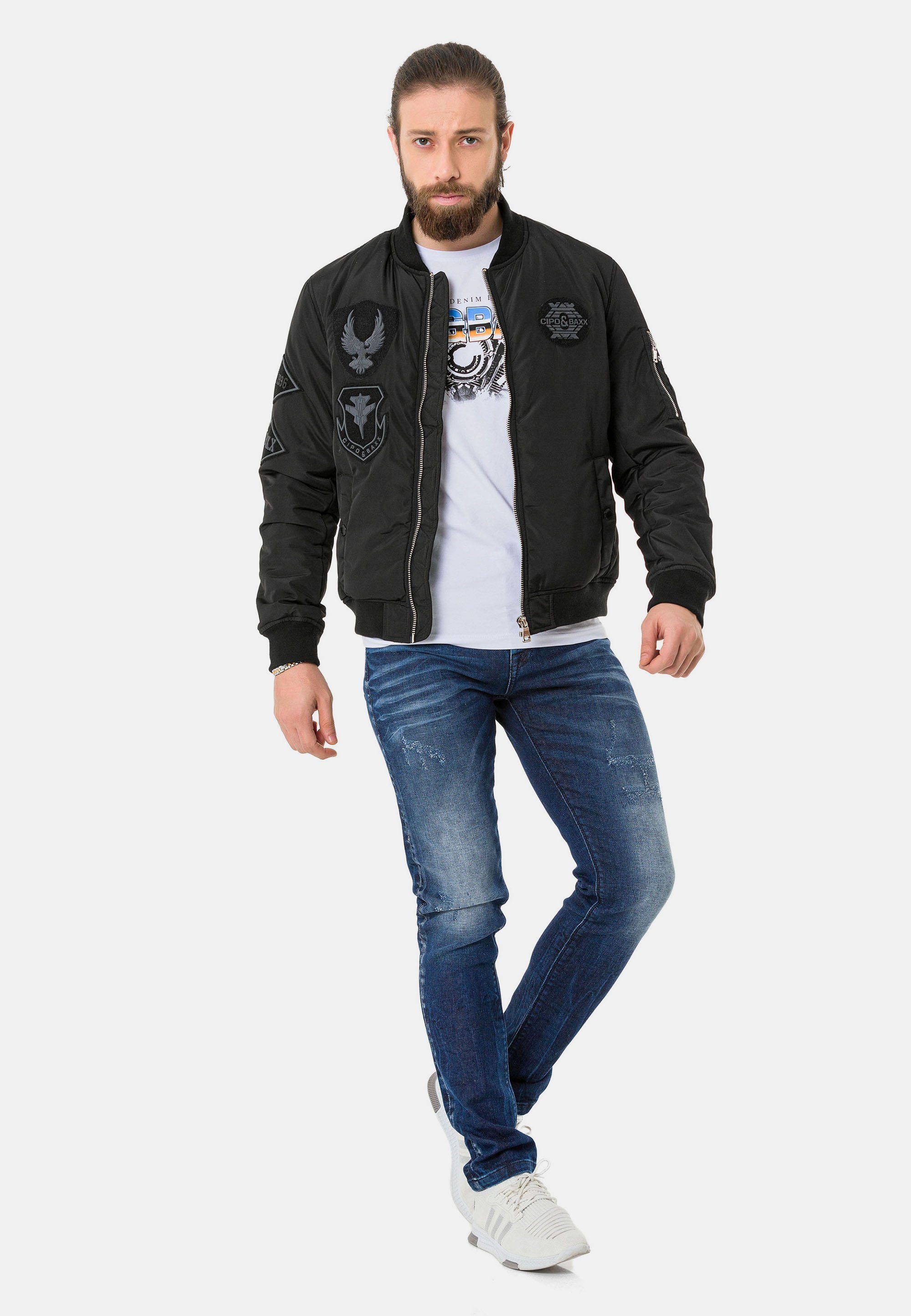 Cipo & Baxx Bomberjacke mit angesagten Patches