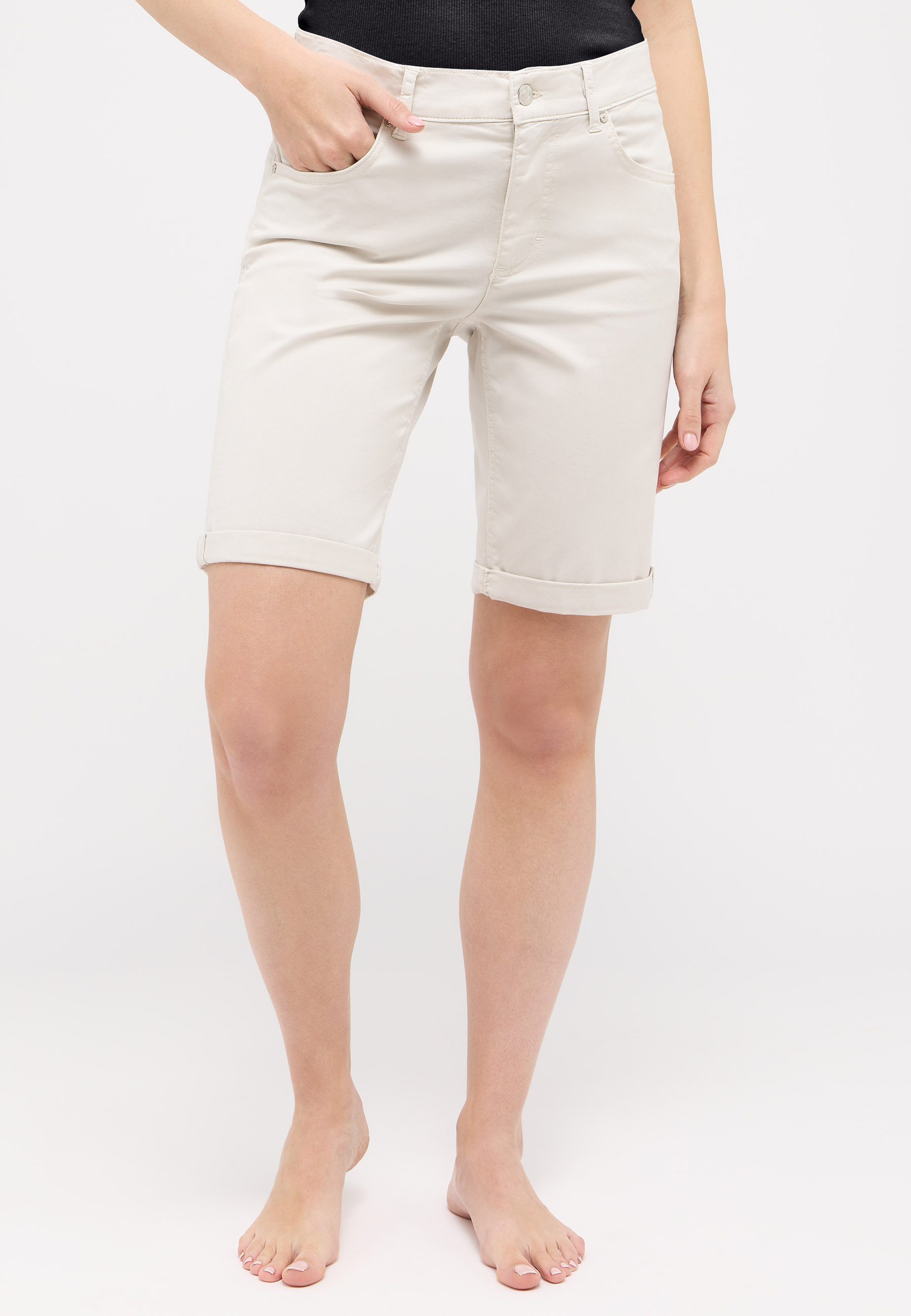 ANGELS Bermudas BERMUDA TURN UP mit Umschlagsaum, Stretch, Straight-Fit