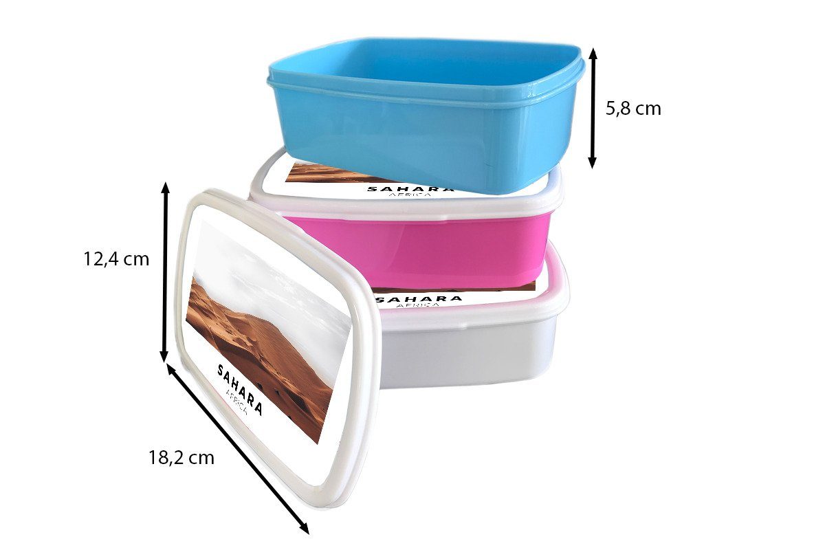 MuchoWow Lunchbox Afrika - und Brotbox Kinder Brotdose, für und Erwachsene, Sand weiß Jungs für Mädchen - Kunststoff, (2-tlg), Natur