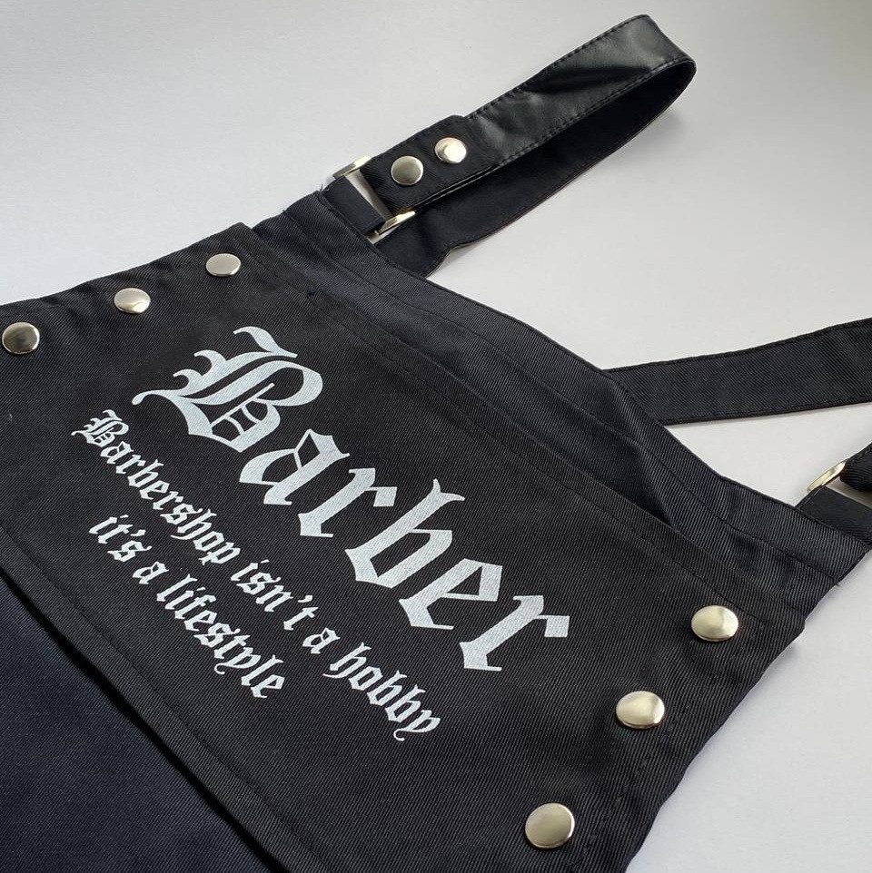STM Company Kittelschürze Barber Schürze, Friseurschürze, Damenschürze, mit Taschen