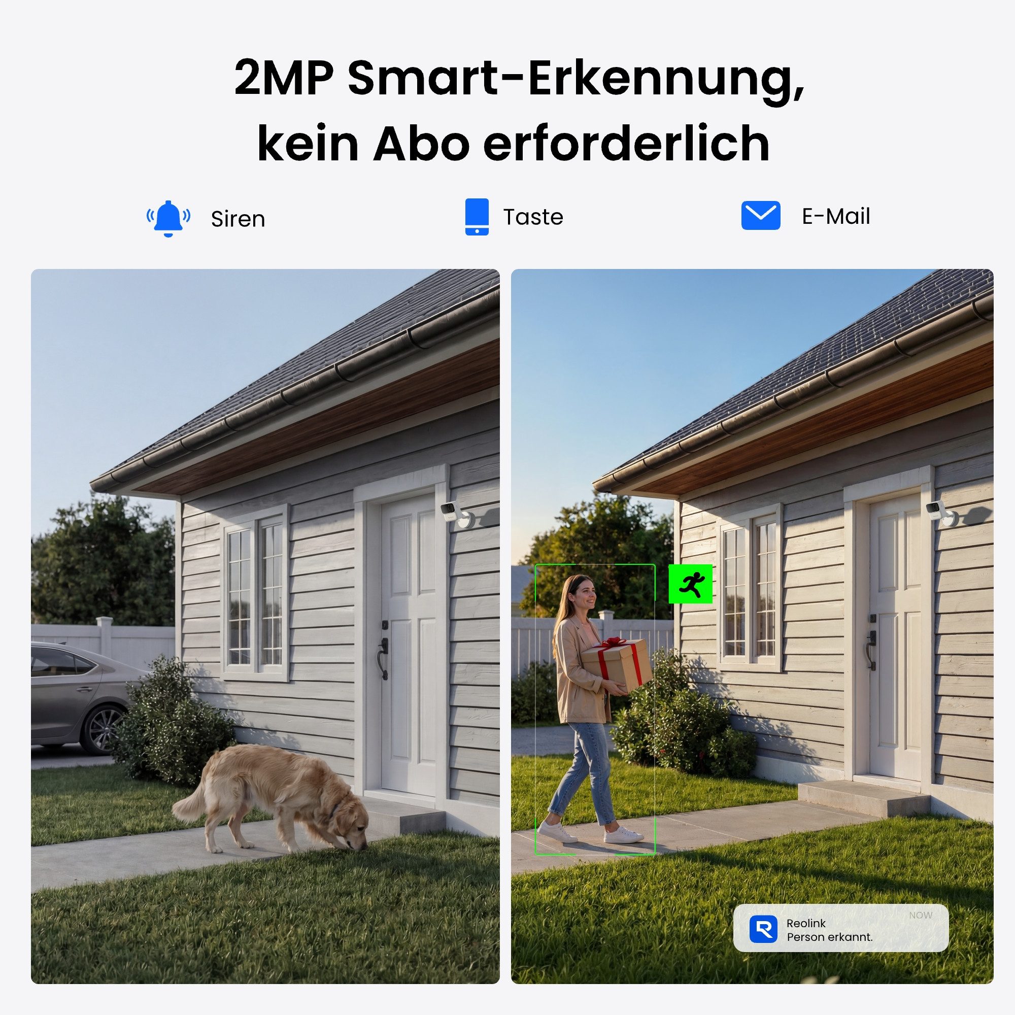Reolink Überwachungskamera Argus MagiCam mit Home Hub Mini Überwachungssystem (AuBenbereich, Innenbereich, 2-tlg., 2MP Akku Kamera, 2,4/5 GHz Dualband-WLAN, ohn – Bild 4 von 5