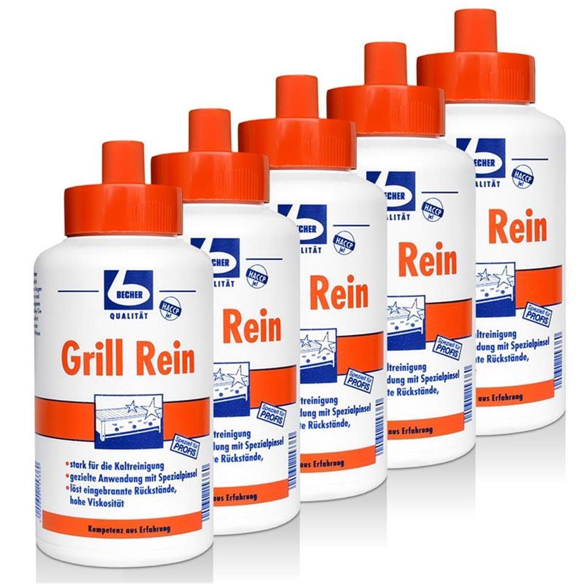 Dr. Becher Grill Rein für Grills, Fritteusen, Backofen 1L (5er Pack) Spezialwaschmittel