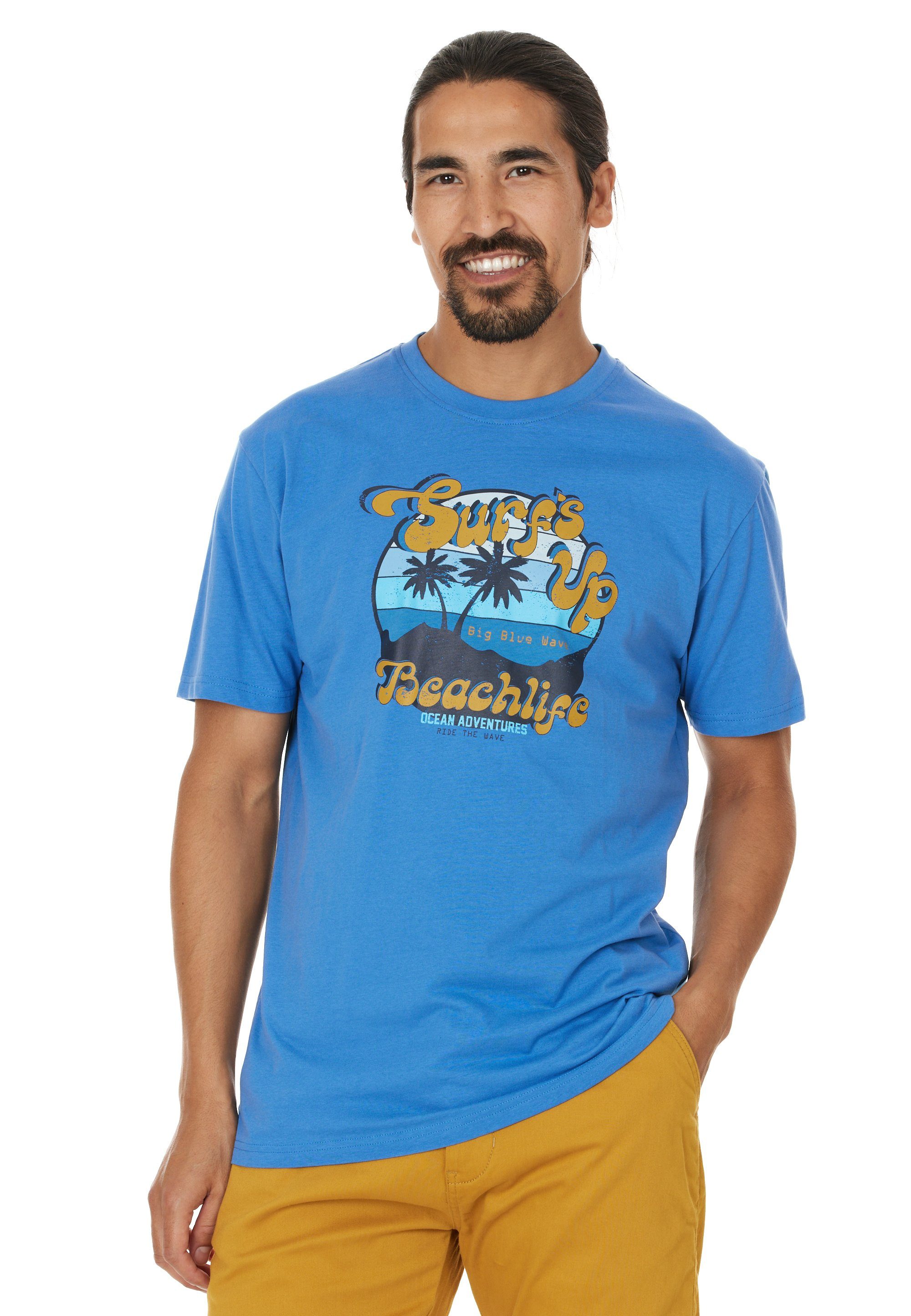 CRUZ T-Shirt Beachlife im sommerlichen Design mit atmungsaktiver Qualität blau