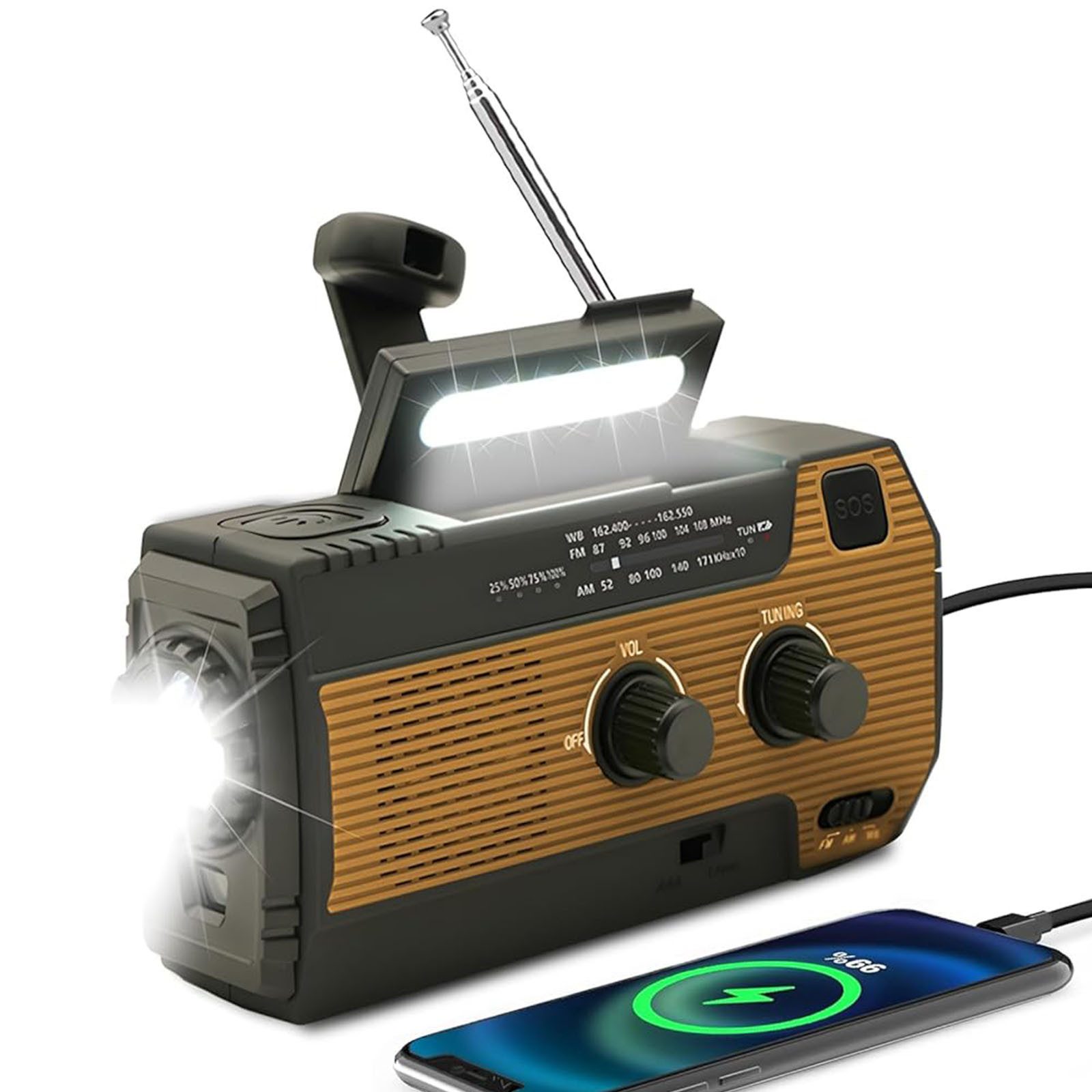 Solarbaby Notfallradio mit AM/FM Funktionen,4000mAh Akku Camping/Wandern/Outdoo Notfallradio