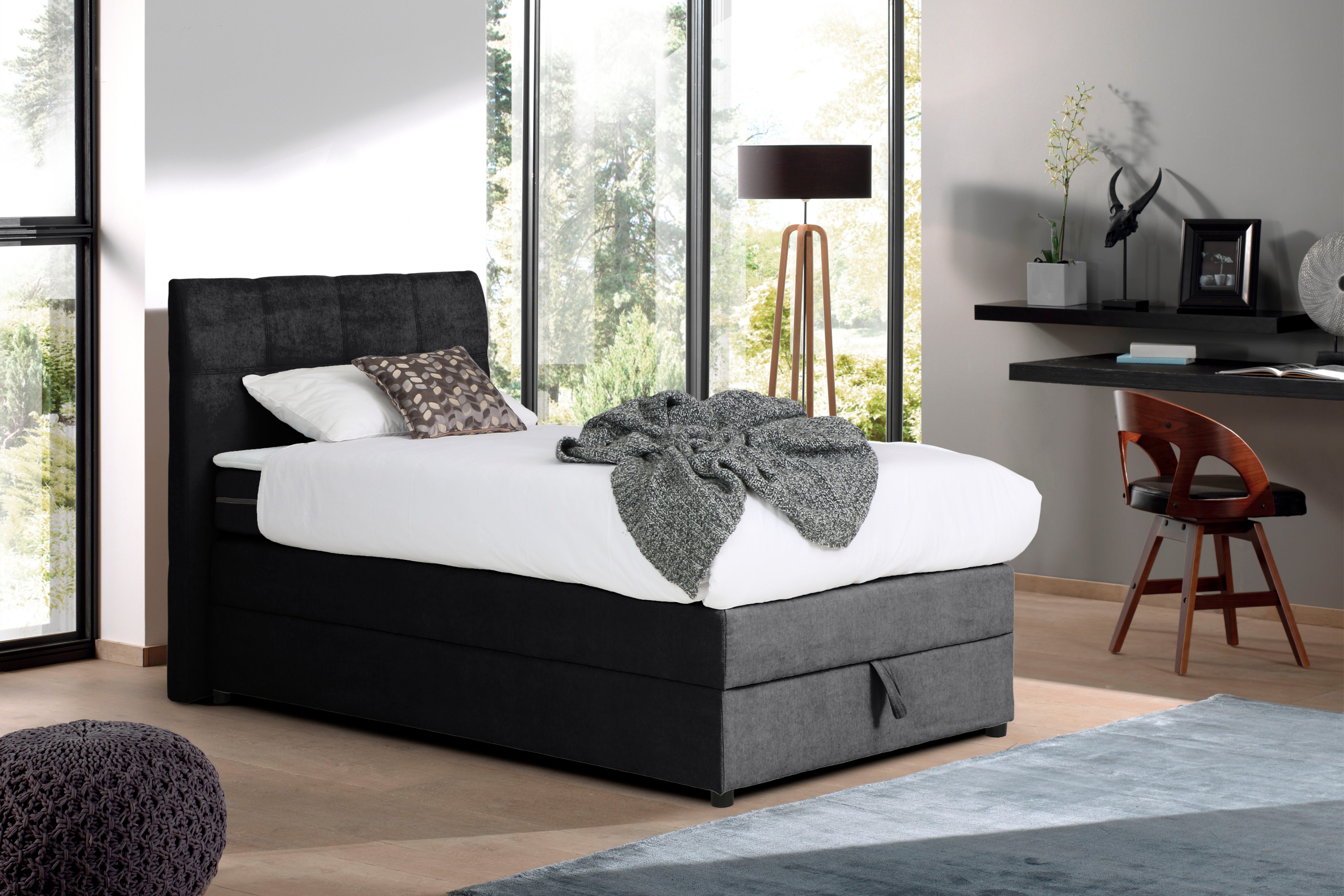 Home affaire Boxspringbett Finja, besonders komfortable Liegehöhe, mit praktischem Bettkasten
