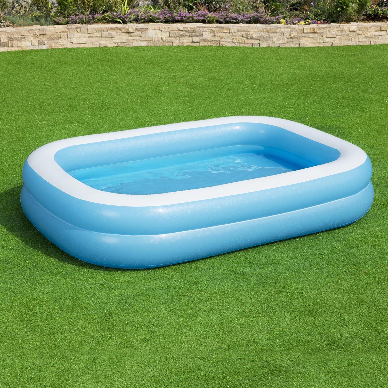 BESTWAY Pool Jumbo Pool Swimmingpool Planschbecken Kinder 262x175x51cm mit Cover