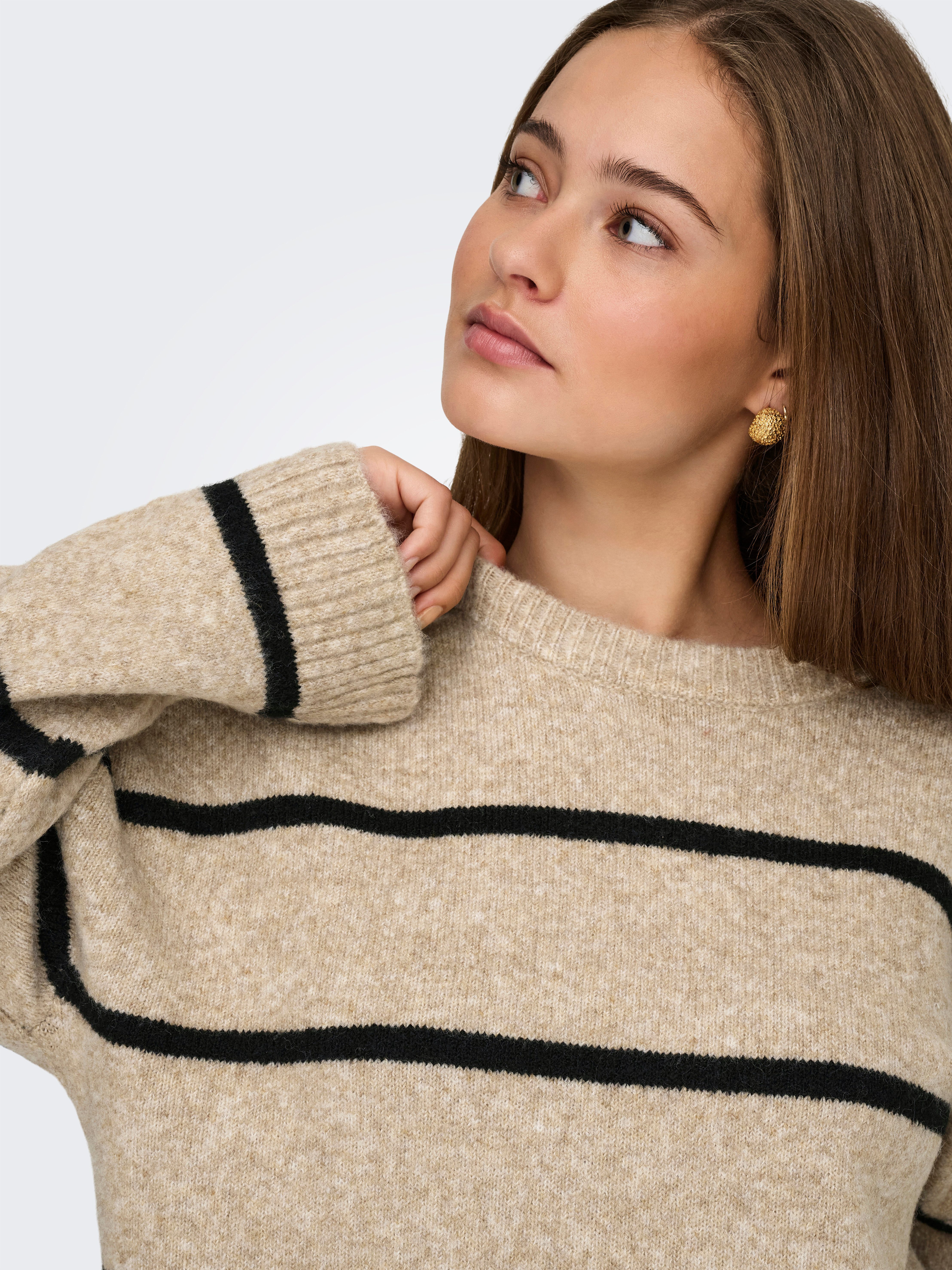 ONLY Strickpullover ONLOXFORD LIFE LS STRIPE O-NECK KNT