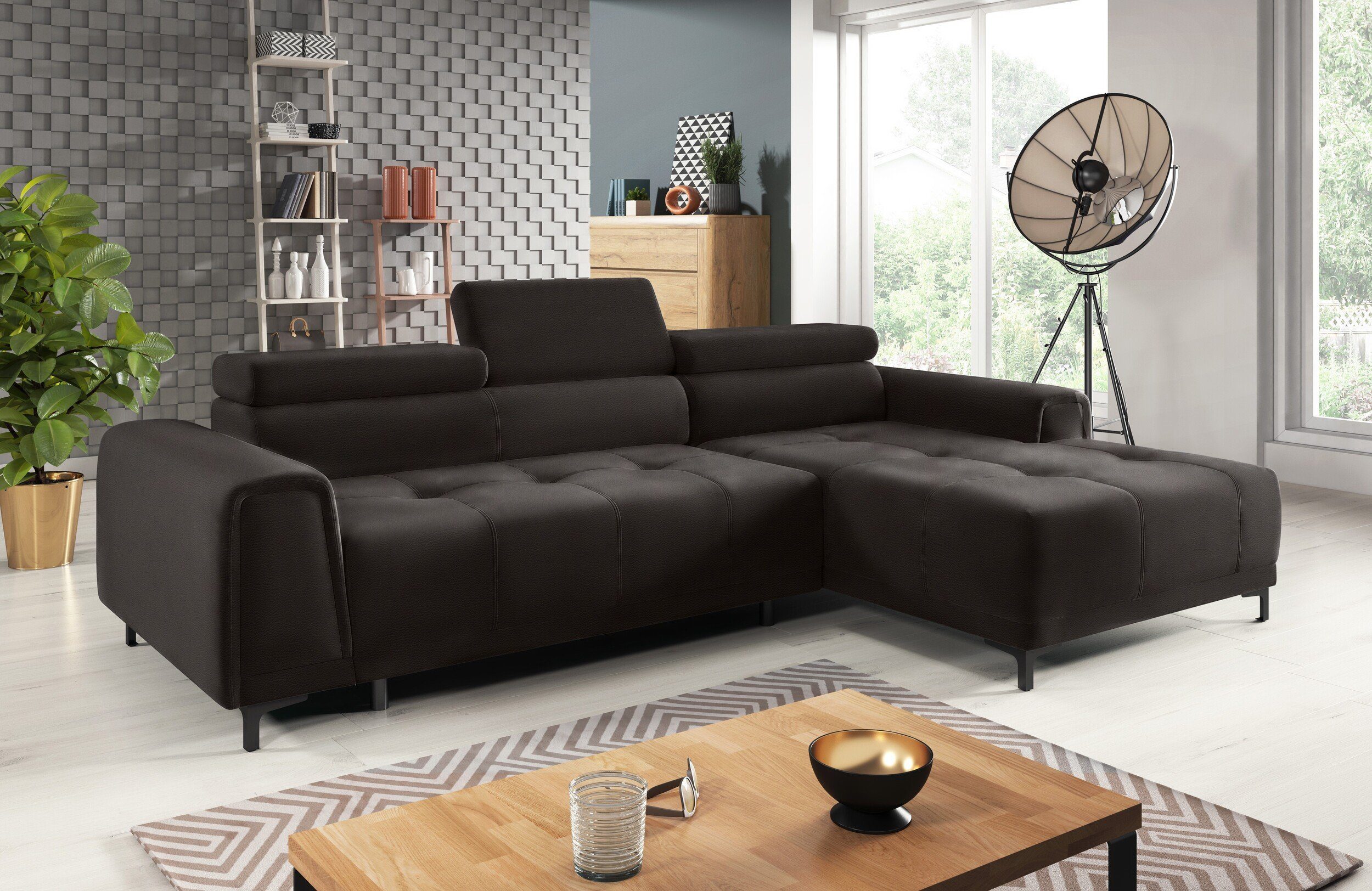 Stylefy Ecksofa Volter Mini, links Eckcouch, elektrischer mit mane Design Modern rechts oder und Relaxfunktion, bestellbar, Kopfteil- L-Form, inklusive Sitztiefenverstellung