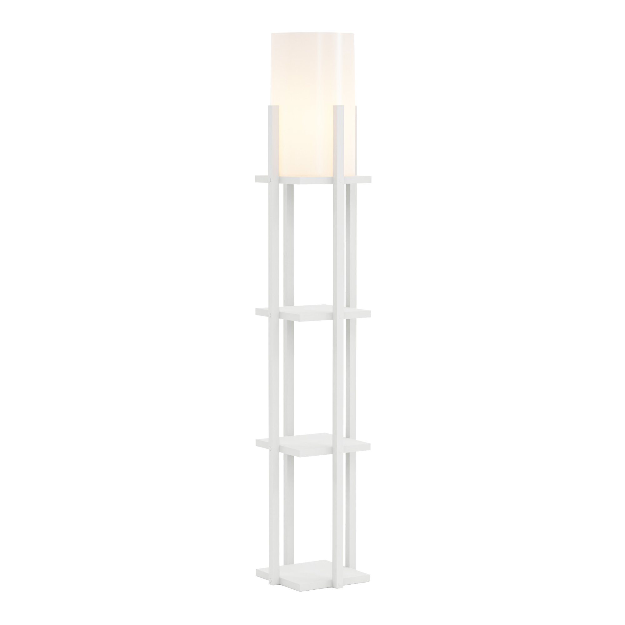 lux.pro Stehlampe, ohne Leuchtmittel, »Stourbridge« mit Ablagen 25x25x130 cm Weiß