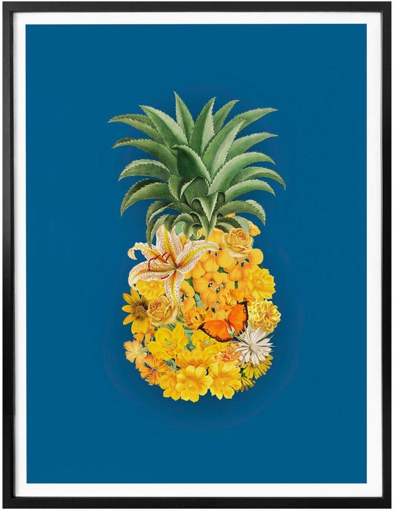 Wall-Art Poster Blumen (1 St) Blume Blau, Ananas