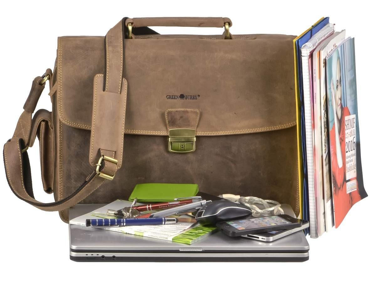 Notebooktasche, Greenburry rustikal für Herren, Aktentasche Businesstasche, Vintage,