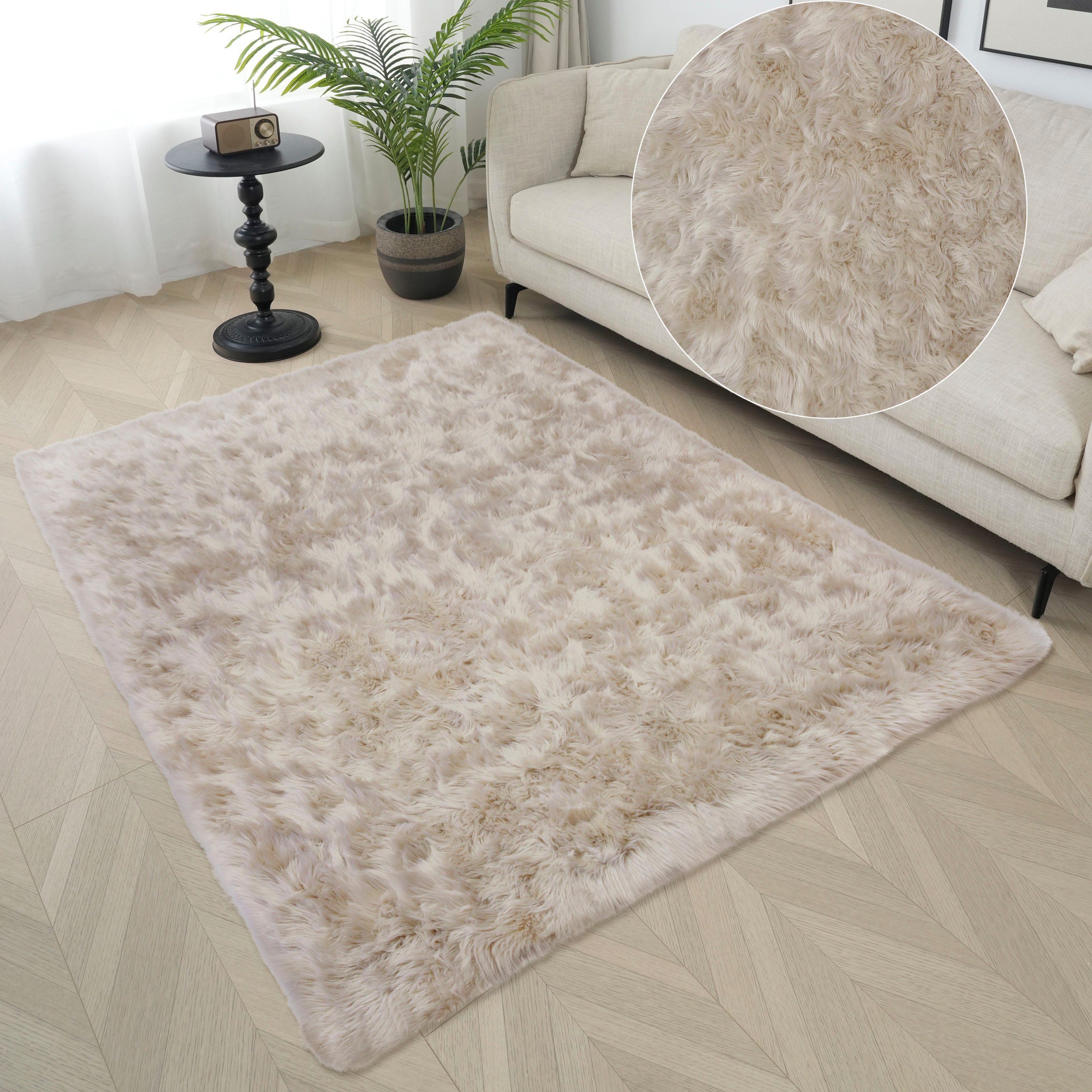 my home Hochflor-Teppich Kalua, verschiedene Formen, günstig online kaufen