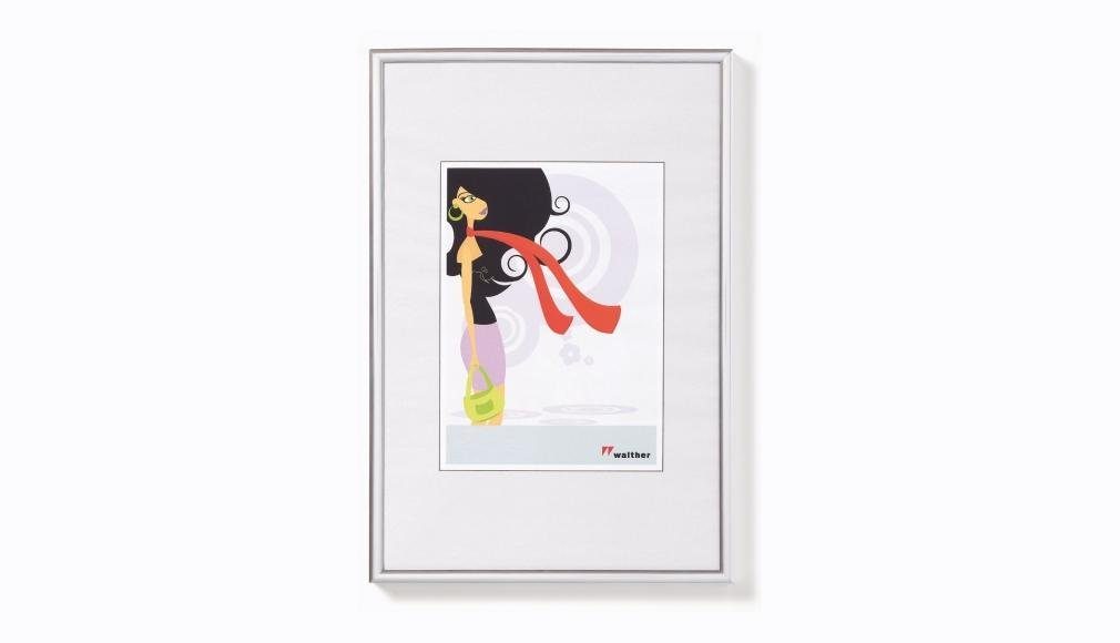 Walther Bilderrahmen Kunststoffrahmen KV050S New Lifestyle 40x50cm silb