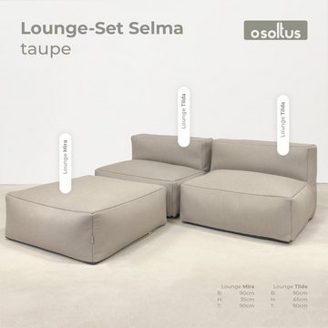 osoltus Gartenlounge-Set osoltus Selma Premium Modular Lounge 3tlg. Axroma Olefin taupe beige