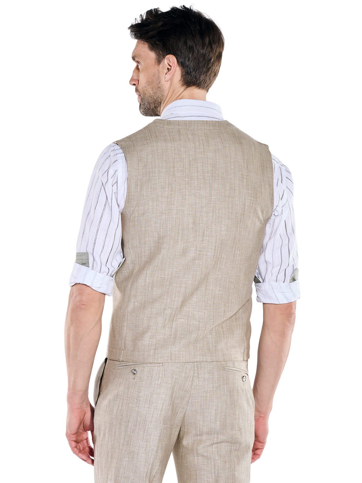 Engbers Anzugweste Herren Sakko-Weste in Leinen-Optik Regular, Beige