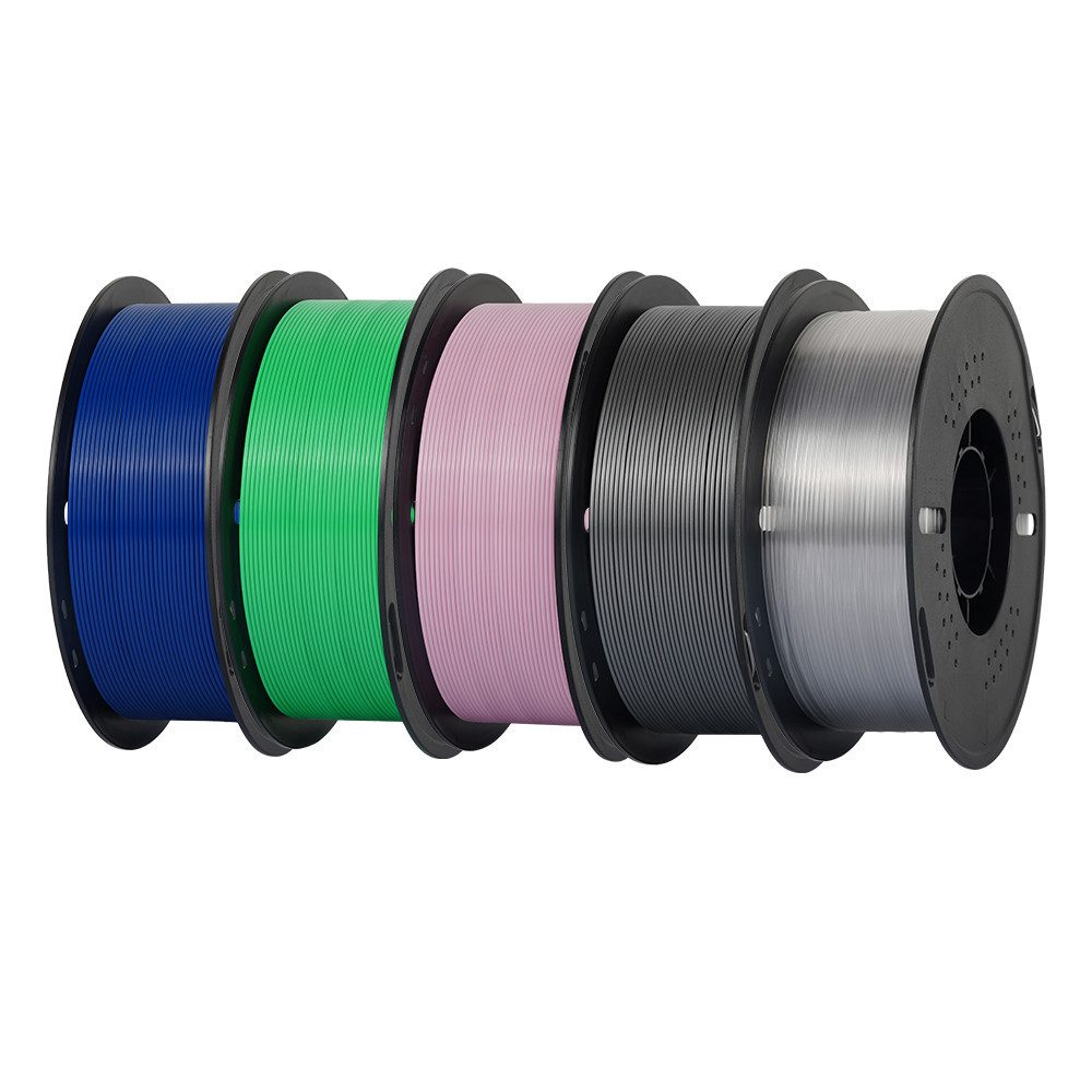 KINGROON Filament 3D Drucker PETG Filament 1,75mm 5KG Set 5 Farben, Hohe Maßgenauigkeit & Zähigkeit 3D-Druckmaterialien