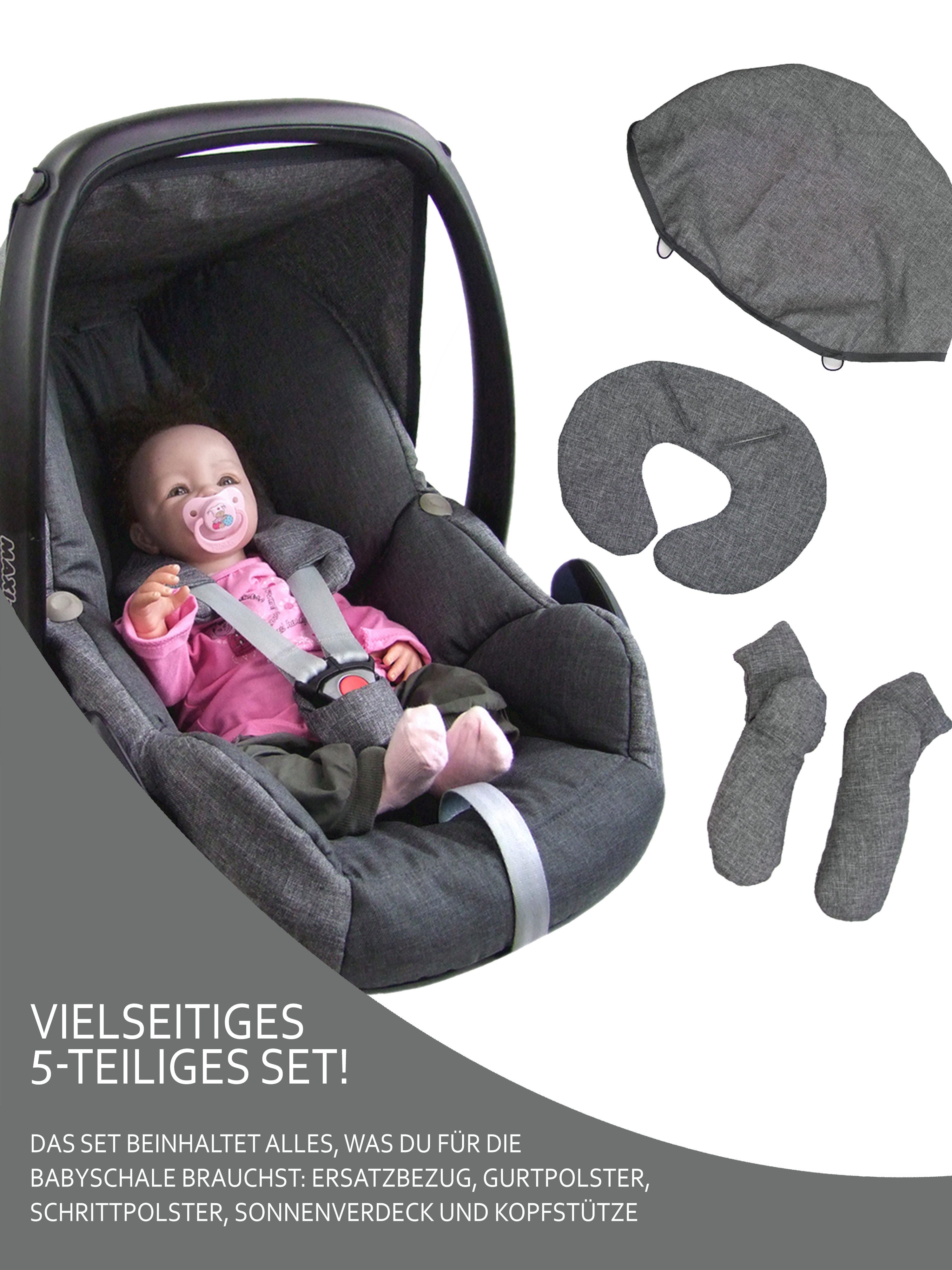 BambiniWelt by Rafael K. Babyschale Ersatzbezug kompatibel mit Maxi Cosi Pebble Babyschale 5-tlg, ab: 0+, bis: 14 Monate – Bild 5 von 5