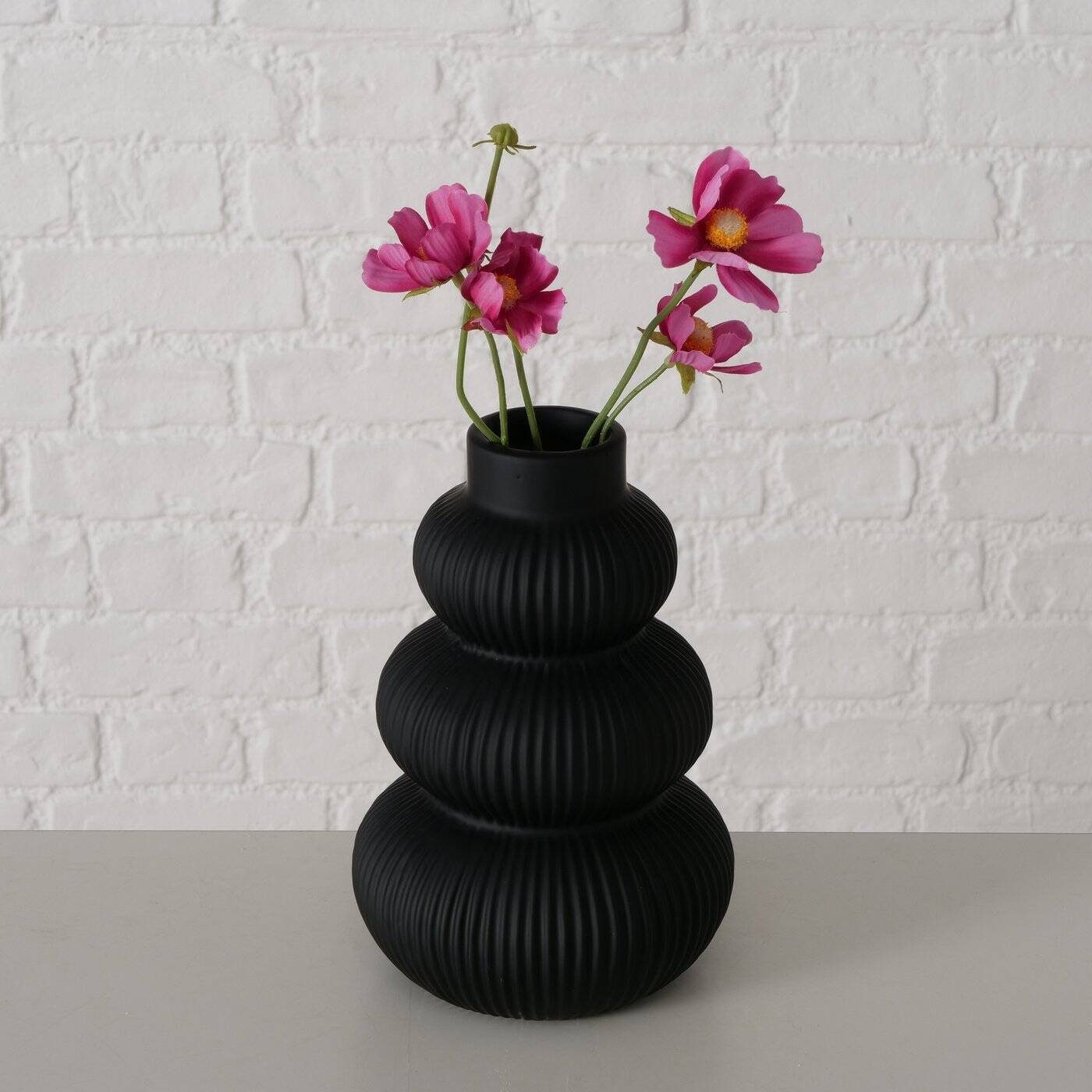 BOLTZE GRUPPE GmbH Dekovase Schwarze Vase aus Keramik MAURICE, 21 cm (einzeln)