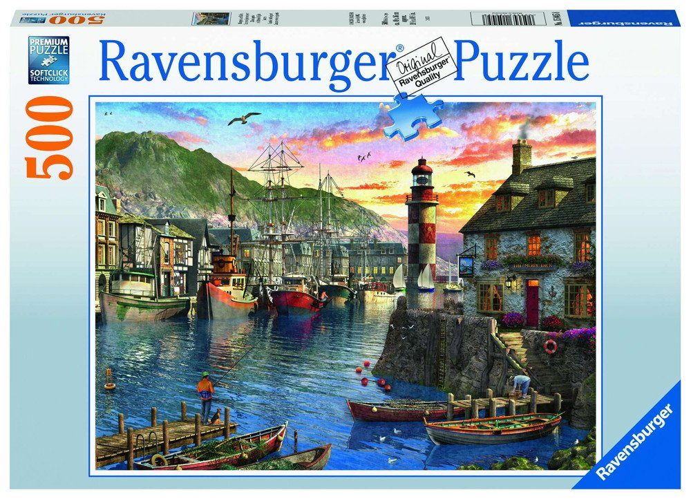 Ravensburger Puzzle 500 Teile Ravensburger Puzzle Morgens am Hafen 15045, 500 Puzzleteile