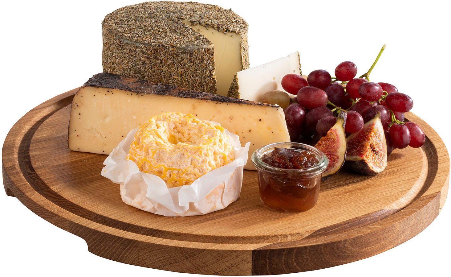 APS Tablett PIZZA, Eichenholz, (1-tlg), mit Griffmulden