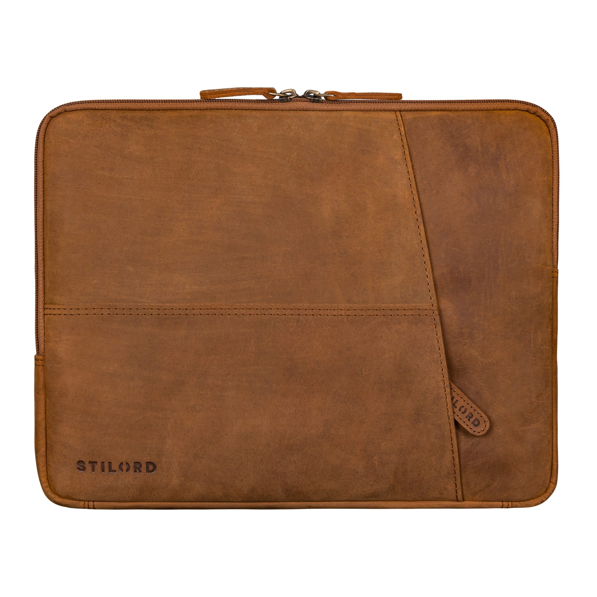 STILORD Laptop-Hülle "Merkur" Vintage Aktenmappe Laptophülle Leder 13 - 14 Zoll Notebook