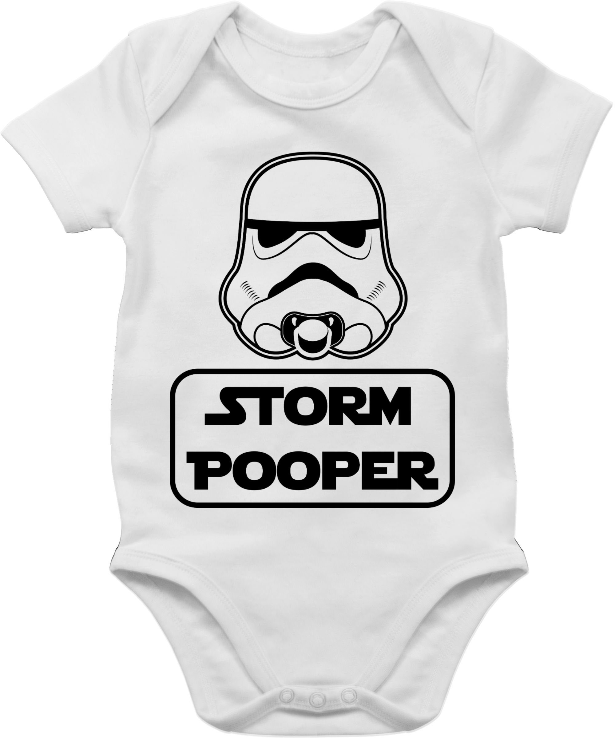 Shirtracer Shirtbody Storm Pooper Sprüche Baby 1 Weiß