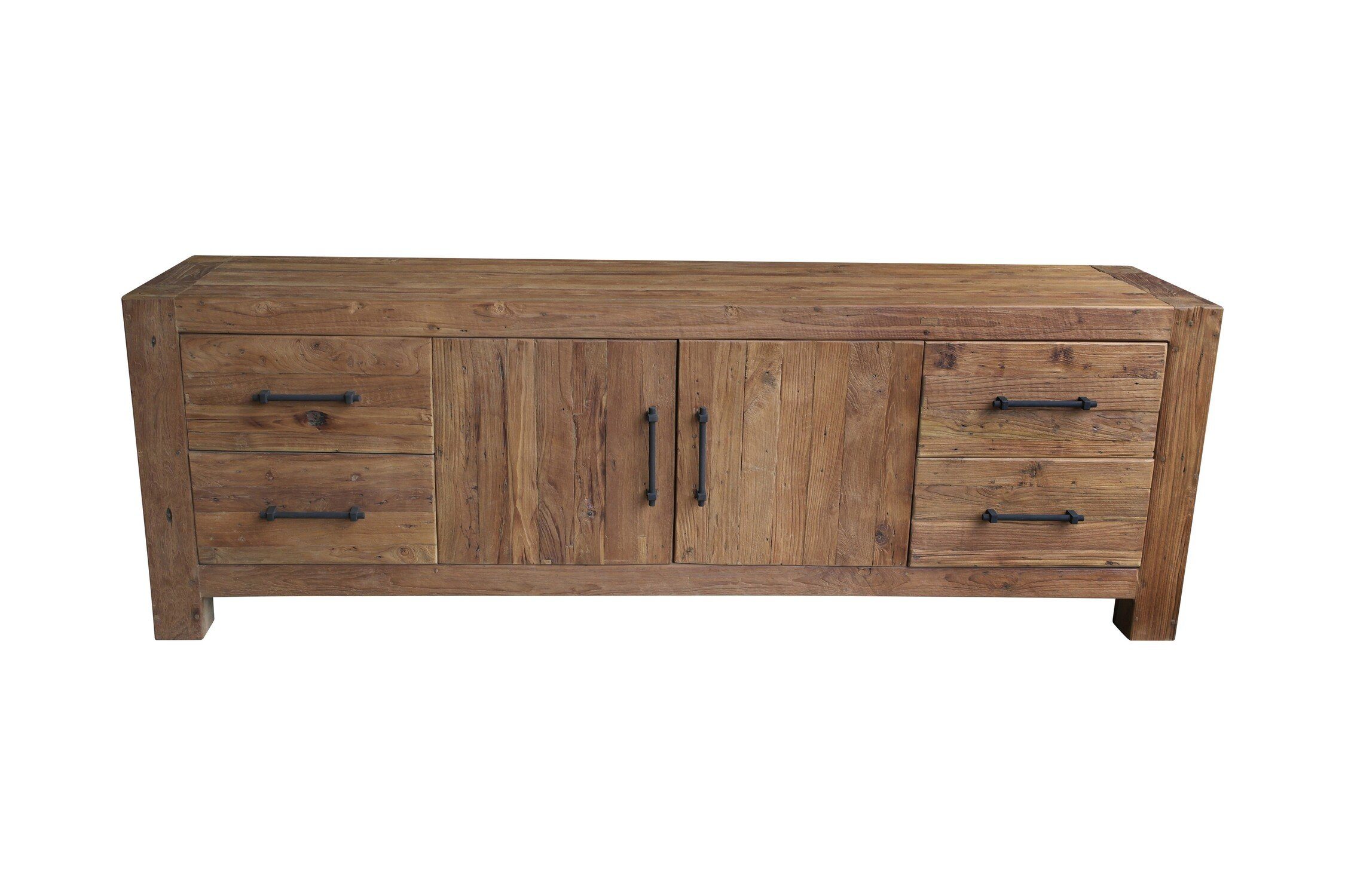 TPFLiving Lowboard Sungko - einzigartige Holzstruktur, jedes Stück ein Unikat (schönes Lowboard in rustikaler Optik - natur, Vinatge - Shabby Chic), Produktlinie: Bantayan - Breite: 210 cm, Höhe: 70 cm, Tiefe: 50 cm