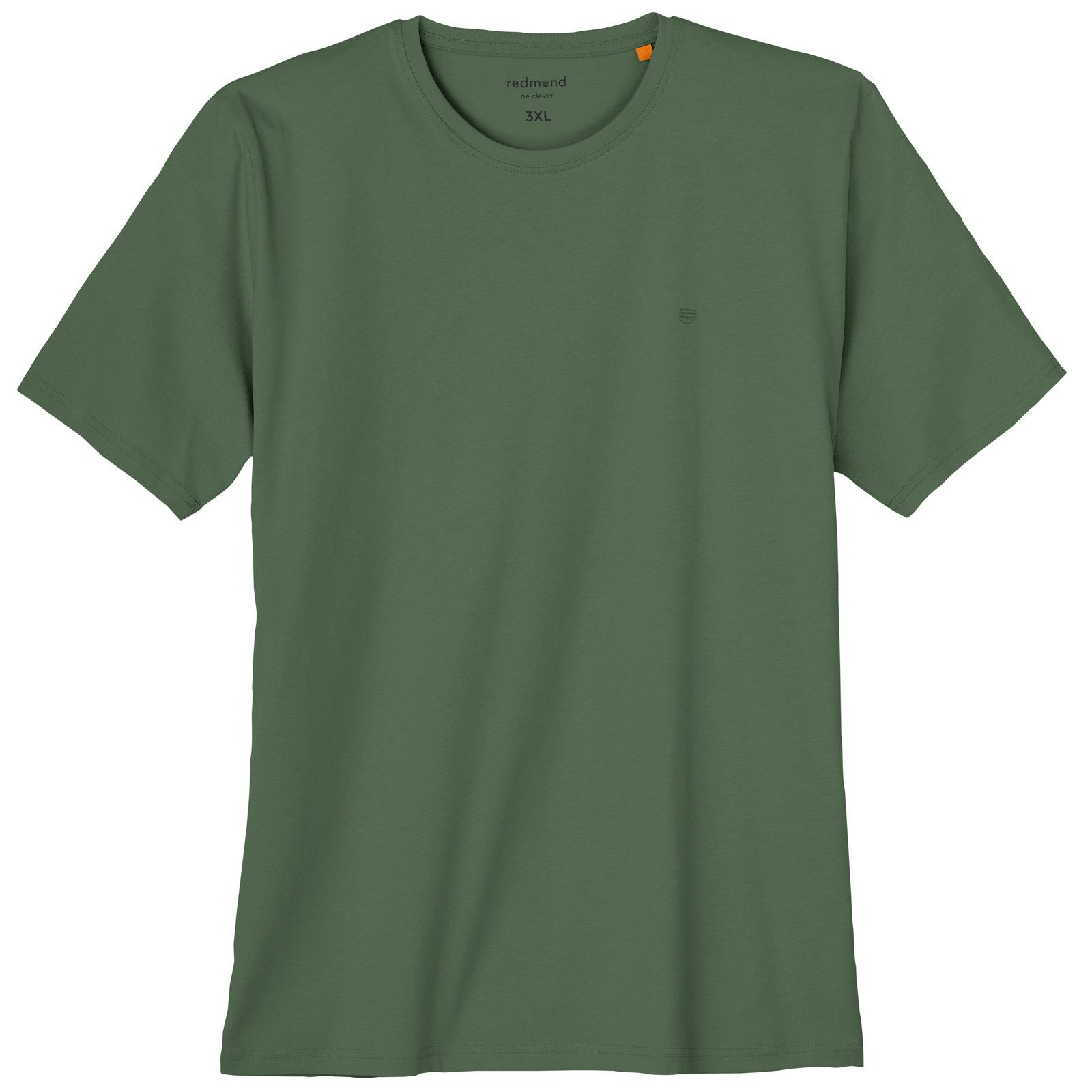 Redmond Rundhalsshirt Redmond Übergrößen Basic T-Shirt dunkelgrün Rundhals