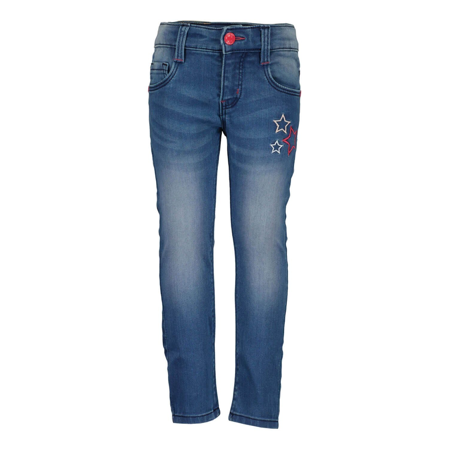 5-Pocket-Hose Mädchen Freizeithose Jeanshose Blue Seven - Sterne-Stickerei Jog-Jeans Kinder mit