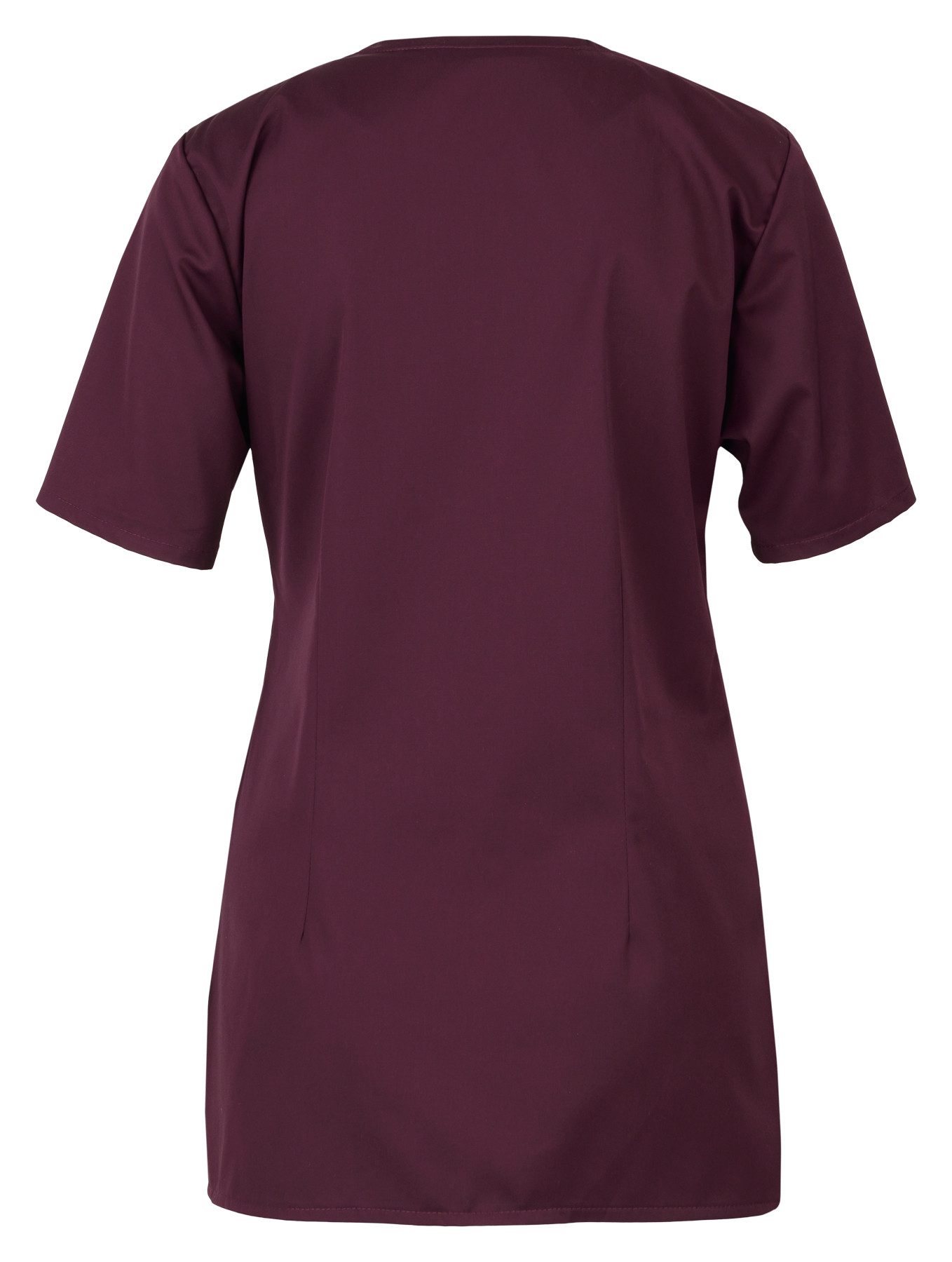 BEB Schlupfbluse beb MEDIZIN/PFLEGE Damen KASACK Kurzarm V-Neck Baumwollmix Cassis