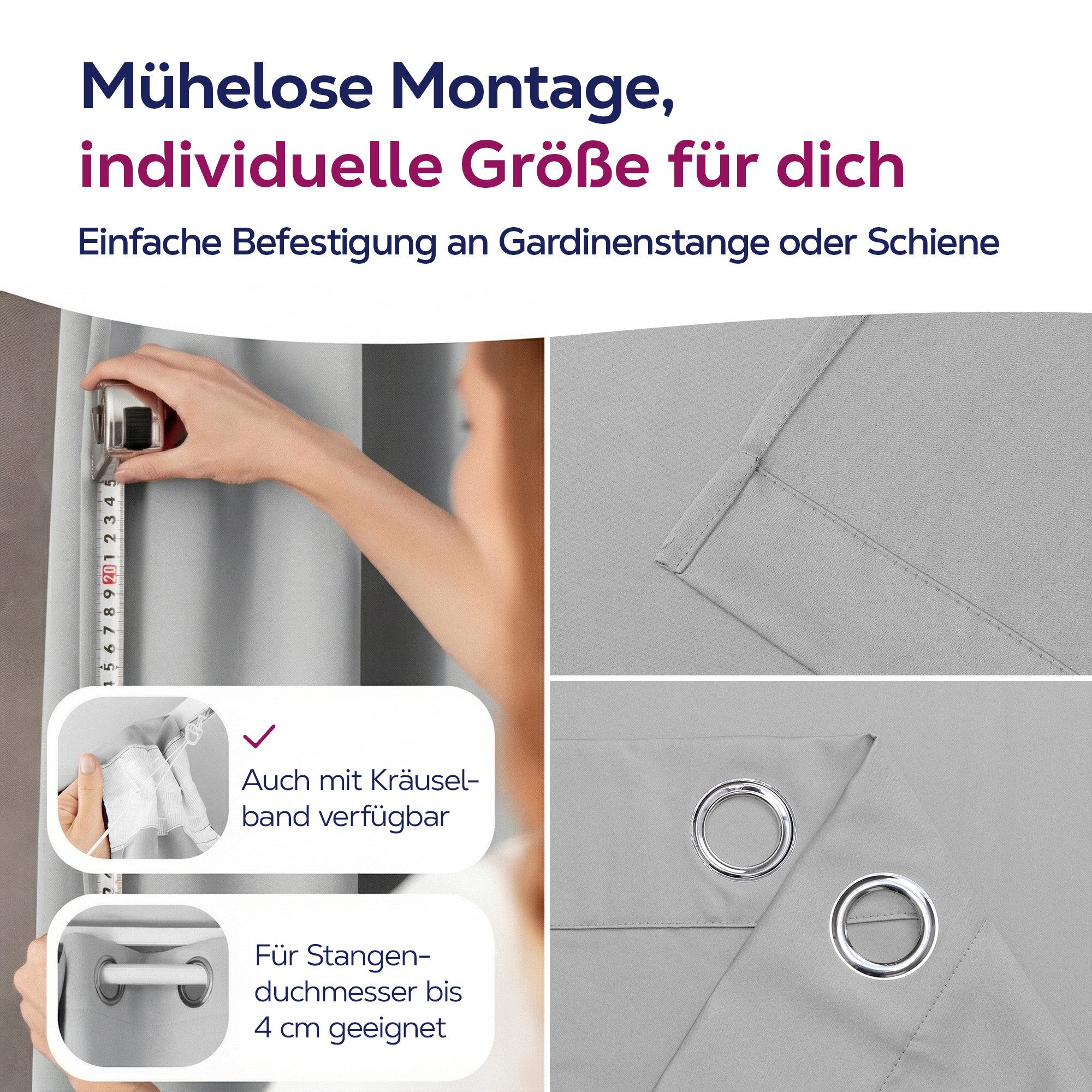 Beautex Verdunkelungsvorhang mit Ösen Vorhang, Gardine blickdicht abdunkelnd (1 St), Ösen, verdunkelnd, Blackout, blickdicht, waschbar, Ösenaufhängung, Farbwahl – Bild 5 von 5