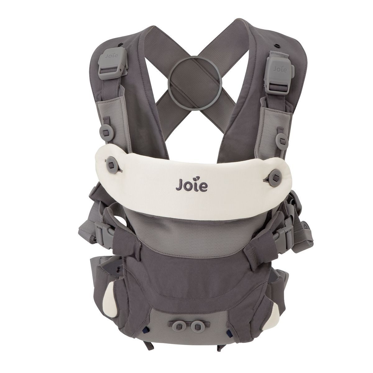 Joie Babytrage Savvy Lite - Cobblestone, Baby Bauchtrage für Neugeborene ab 3,5 kg bis 14 kg 3 Tragepositionen