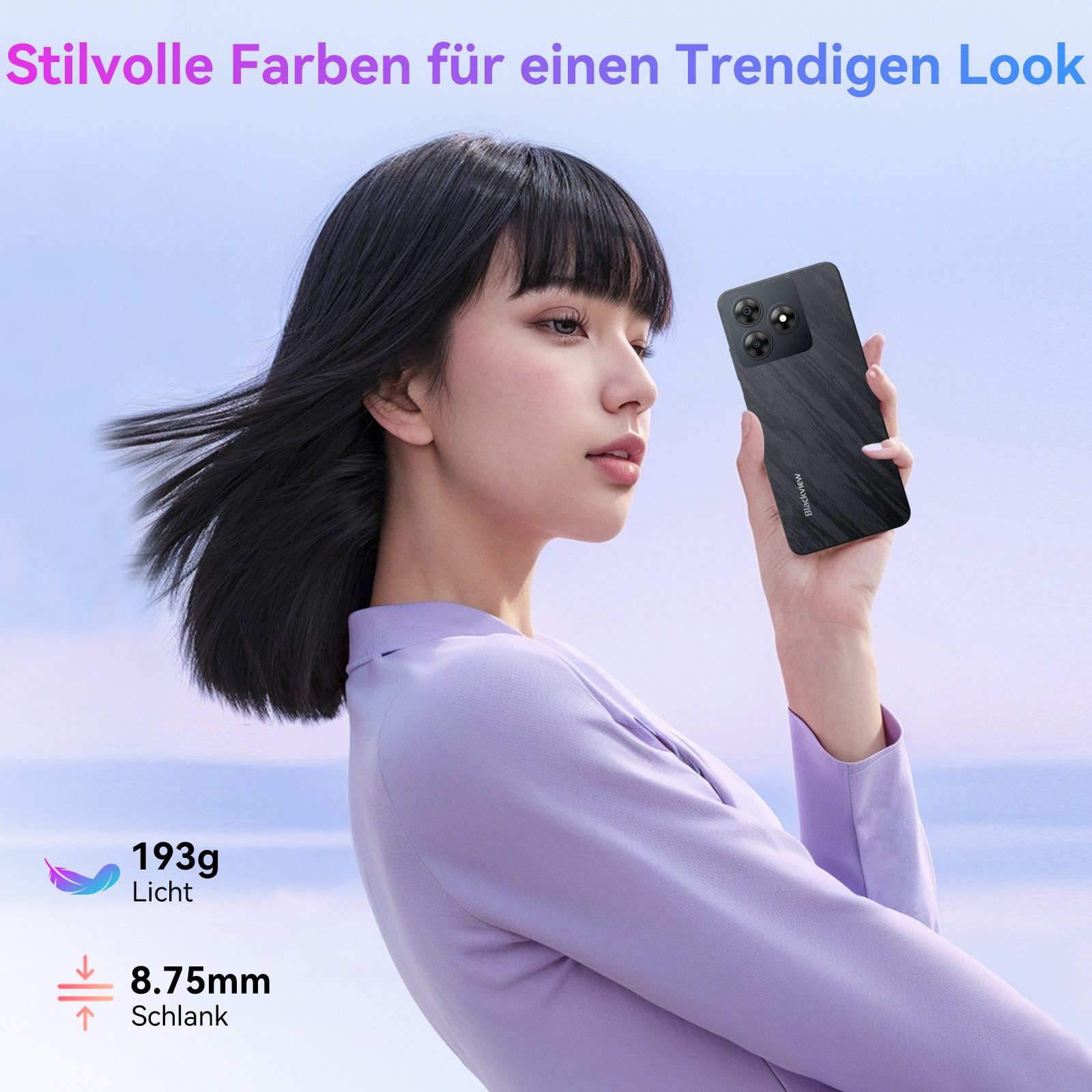 blackview Wave8C 64GB 6.56'' Smartphone (13 MP Kamera, Android 14, Dual SIM 4G, AI-Dialog)