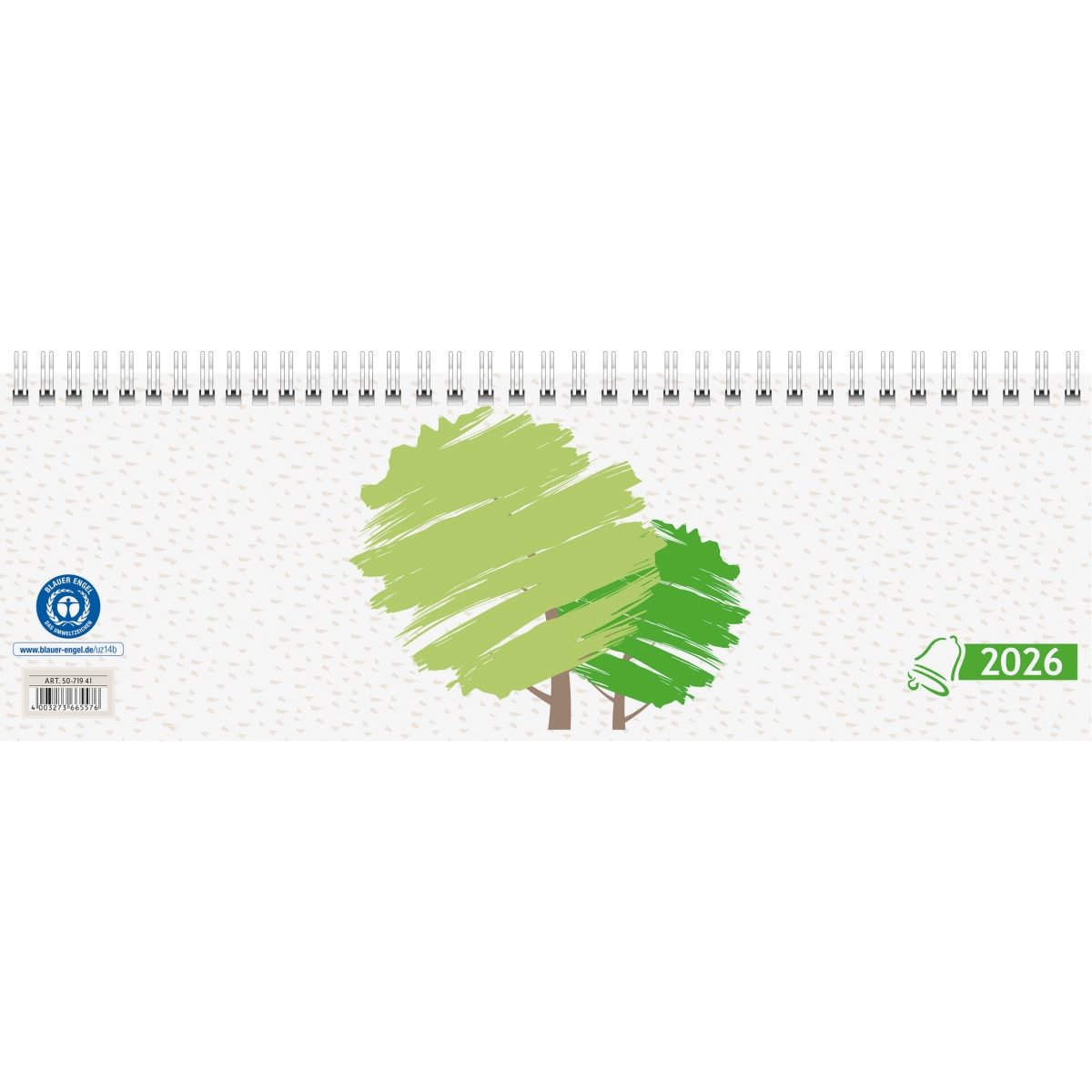 GLOCKEN Schreibtischkalender Querkalender 29,7x10cm 1 Woche auf 1 Seite UWS Kalendarium 2026