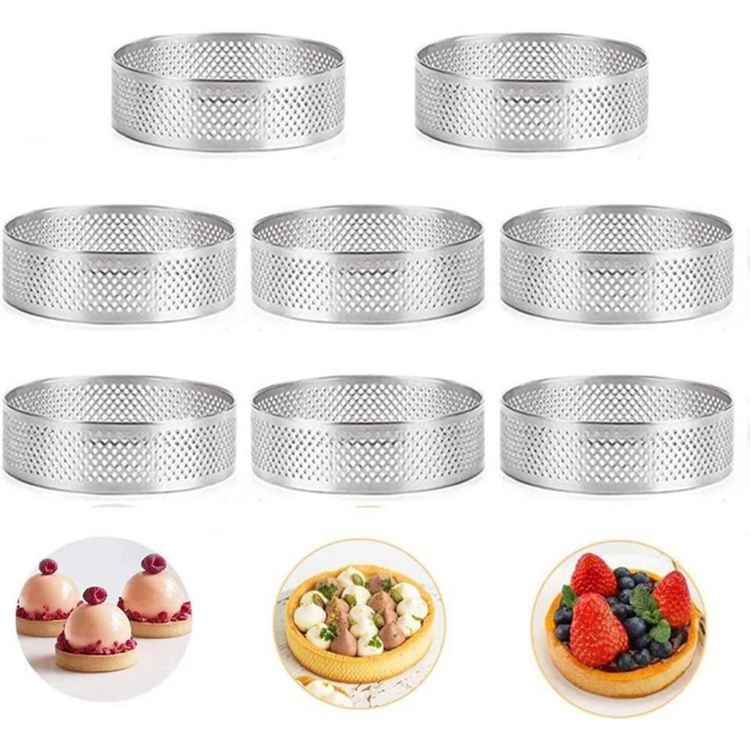 LuxusKollektion Tortenring Tortenringe Mousse Ringe 8cm 8Stk, Metall