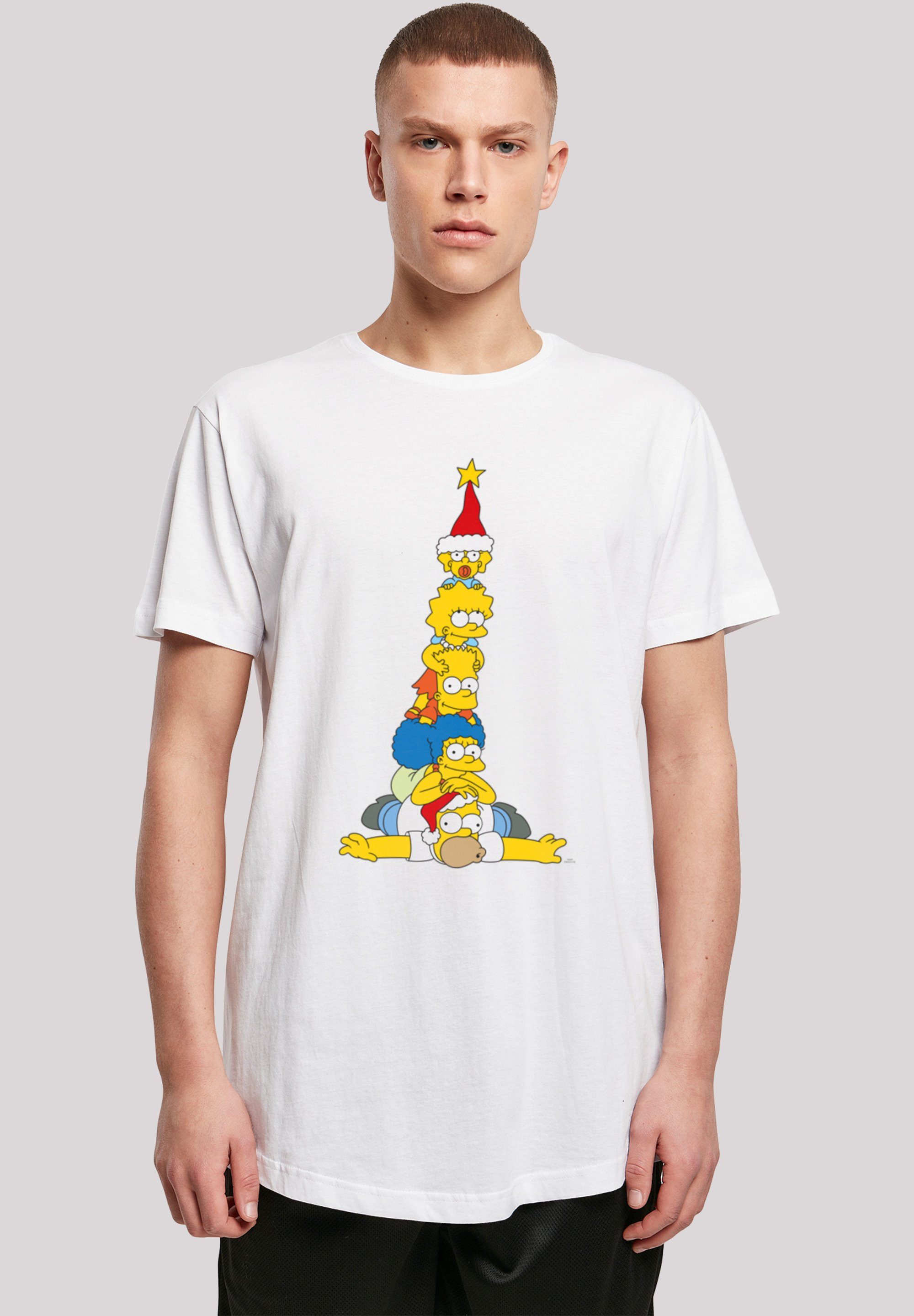 F4NT4STIC T-Shirt The Weihnachtsbaum Family Print Simpsons Christmas weiß