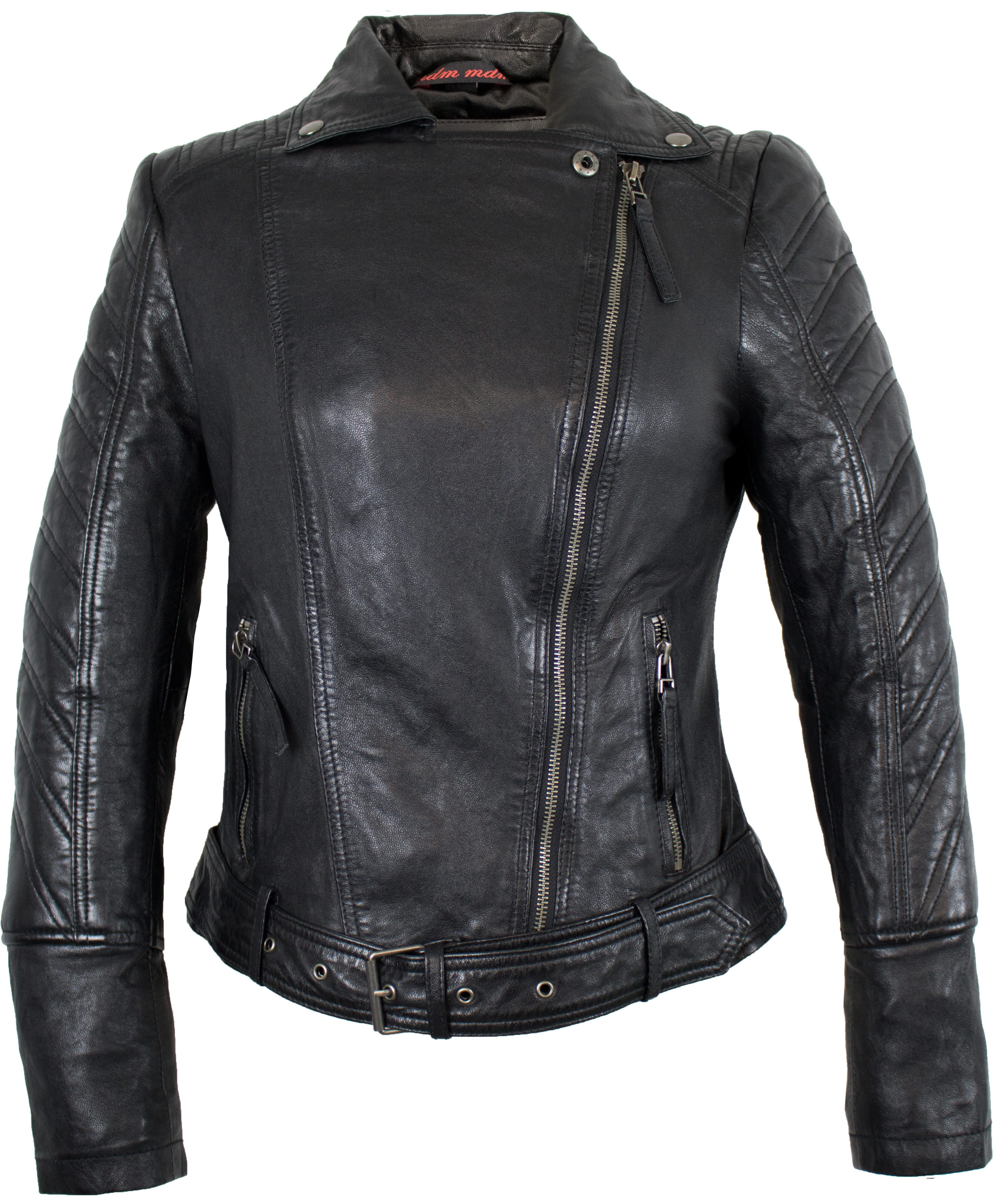 MDM Bikerjacke Damen Lederjacke Echtleder Leichte Sommer Lederjacke für Dam günstig online kaufen
