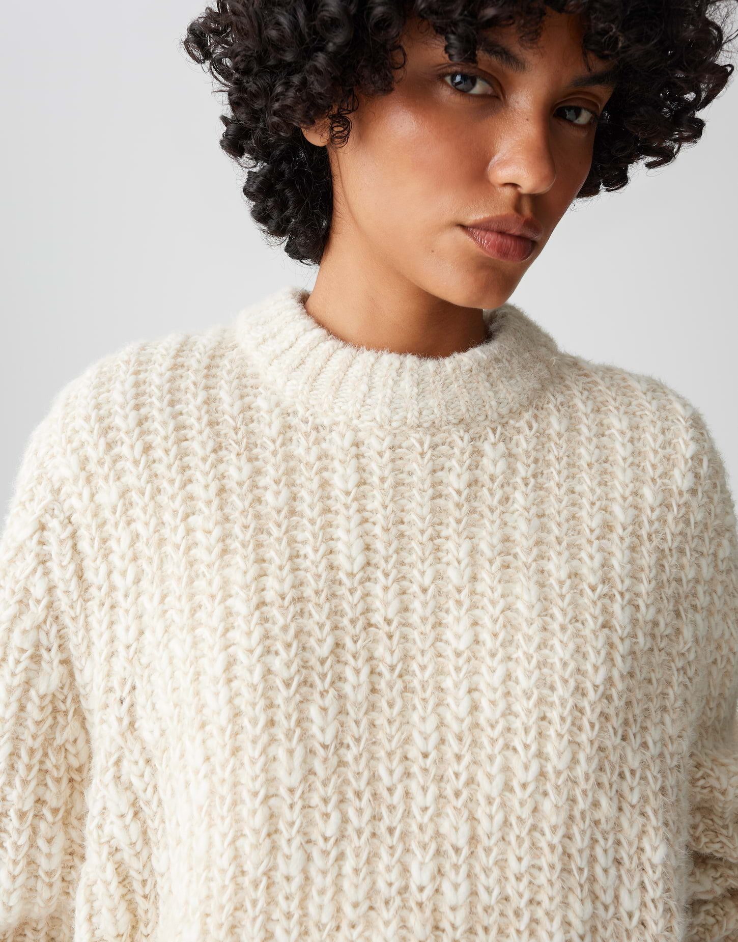 OPUS Strickpullover PALIZIA Chunky aus Wollmix lockere Passform, weicher Griff