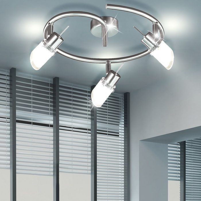WOFI LED Deckenleuchte Leuchtmittel inklusive Warmweiß LED Decken Strahler beweglich Spots Leuchte Lampe