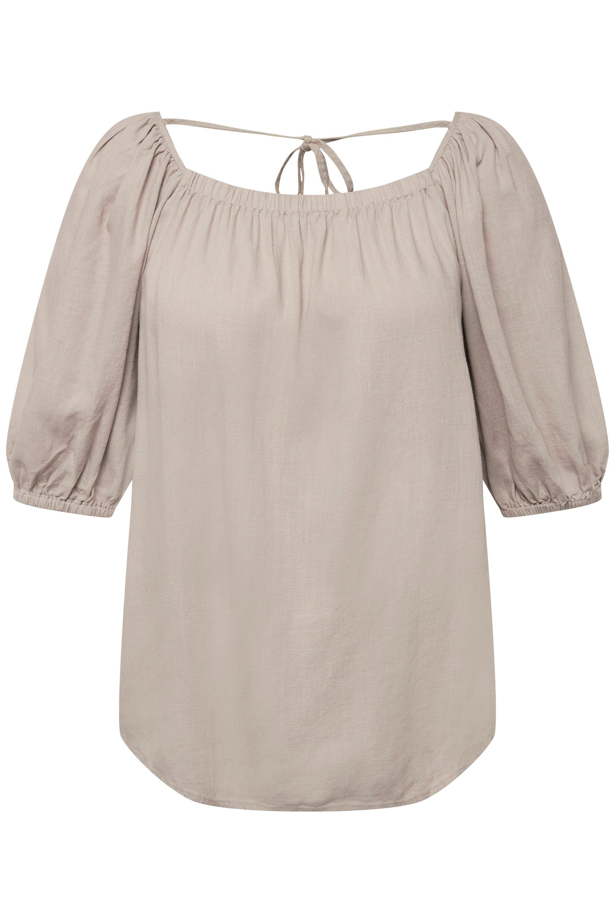 Ulla Popken Tunika Tunika Leinenmix A-Linie Carree-Ausschnitt Halbarm günstig online kaufen