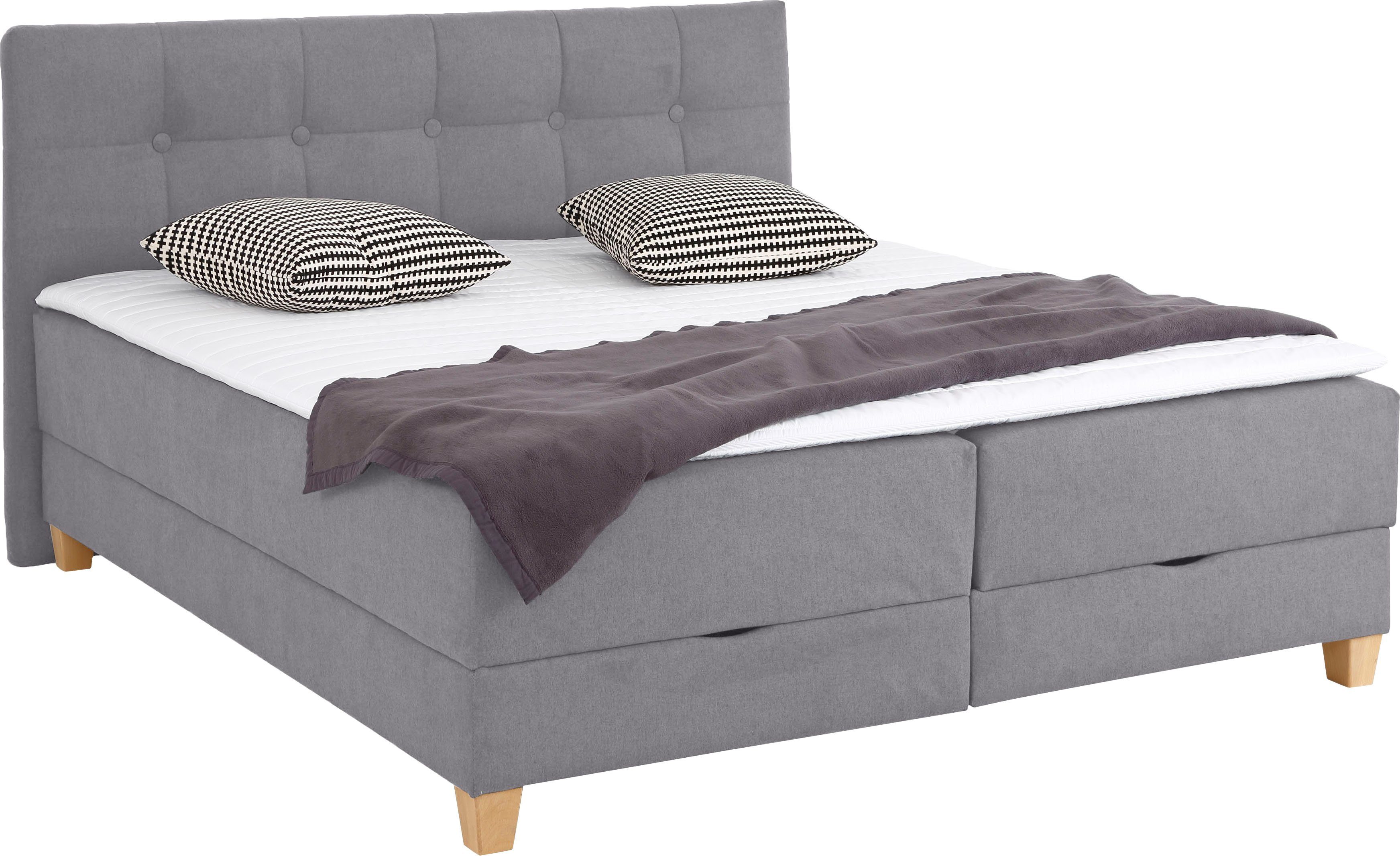 Home affaire Boxbett Lonrai, in H2,H3 & H4 und XXL - Überlänge 220cm wählbar, inkl. Topper