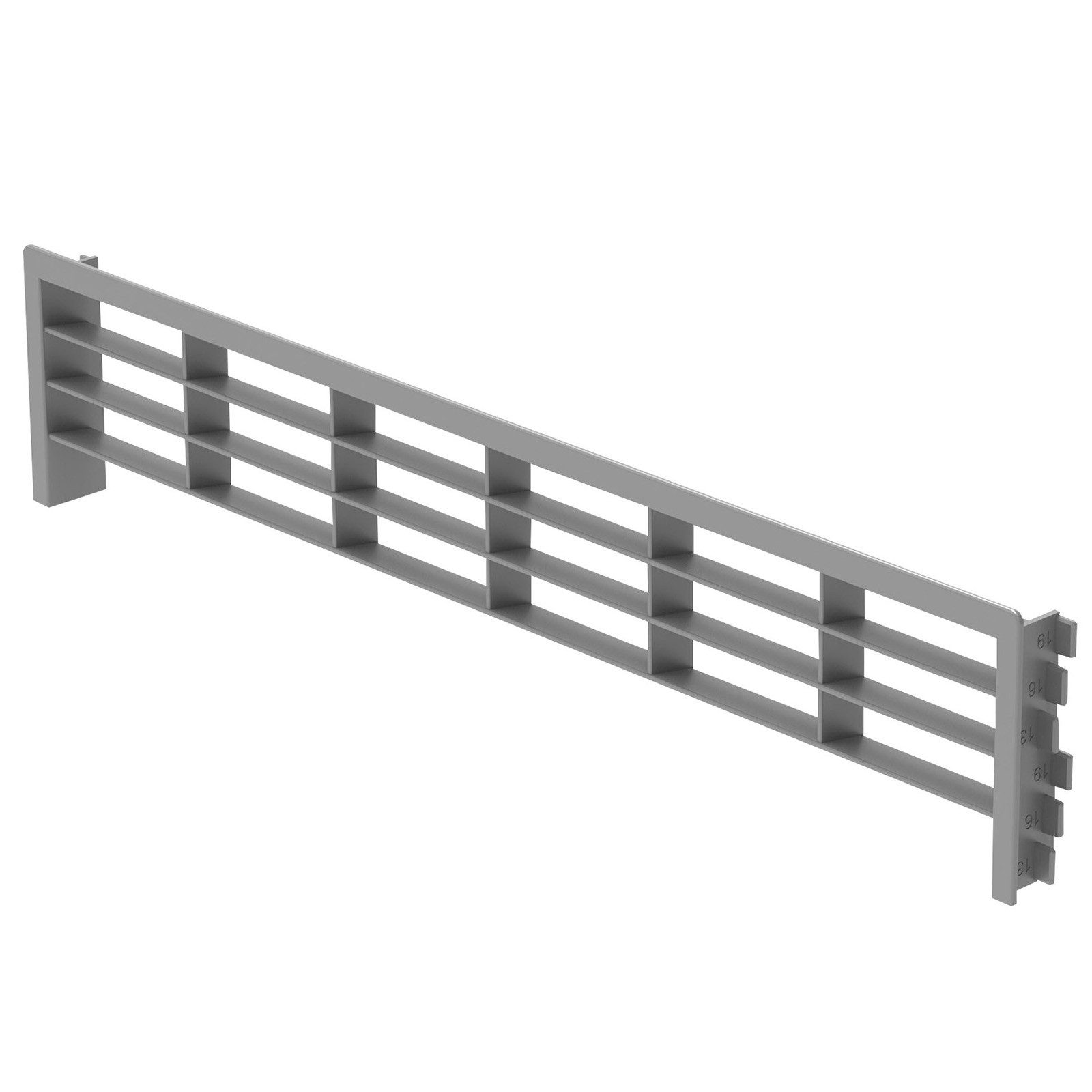 SO-TECH® Lüftungsgitter Abluftgitter für Sockelleisten 396 x 83 mm, Einlassmaß 384 x 75 mm (1 St), grau, Belüftungsgitter passend für Blendendicke 13, 16 und 19 mm