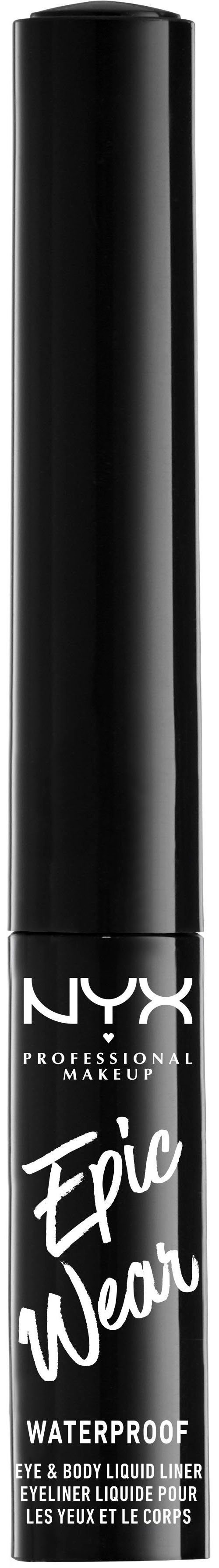 NYX Eyeliner 01 Wear Liquid Epic Professional Black Liner, Makeup Waterproof