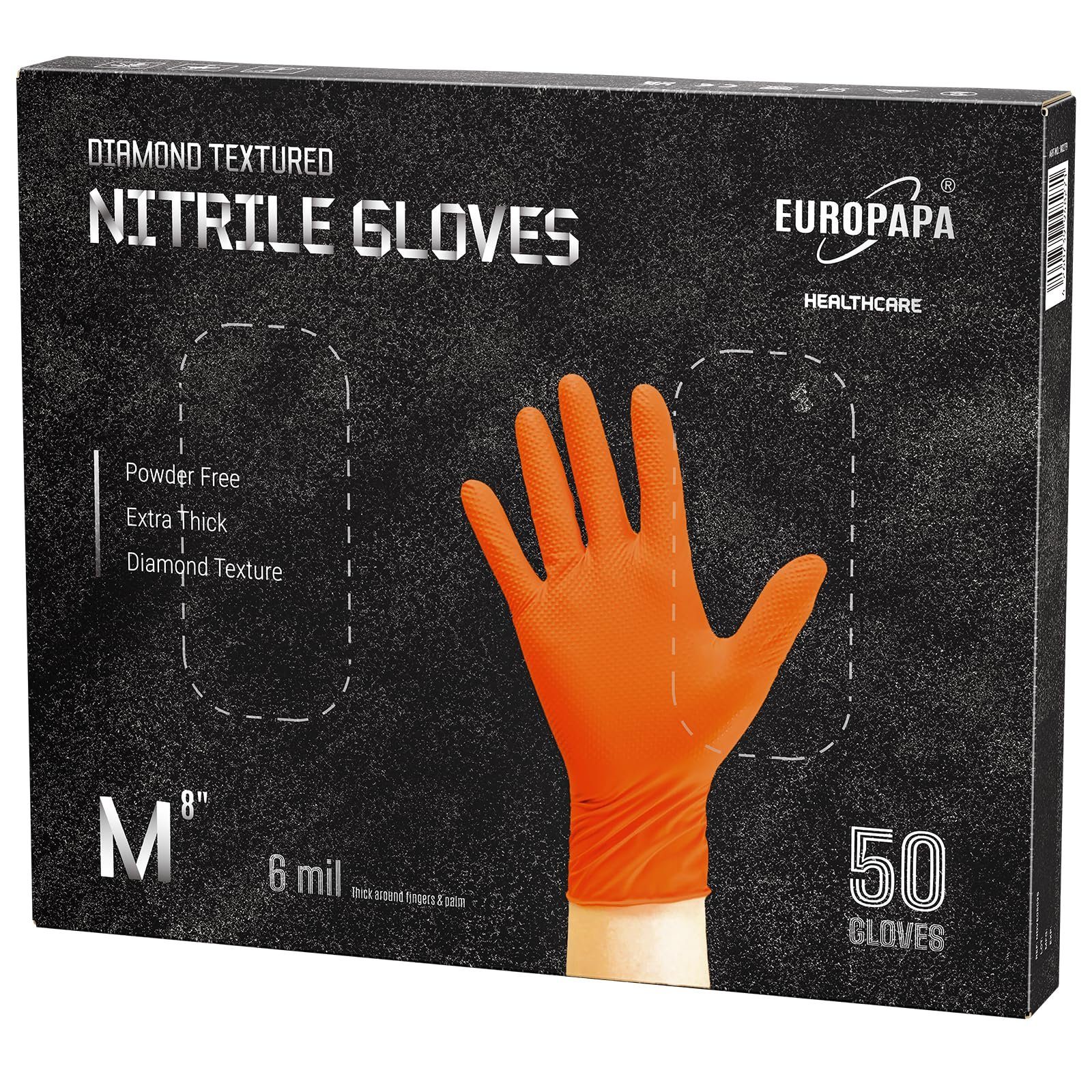 EUROPAPA Einweghandschuhe 50x extra dicke Nitrilhandschuhe DiamantGrip Diam günstig online kaufen