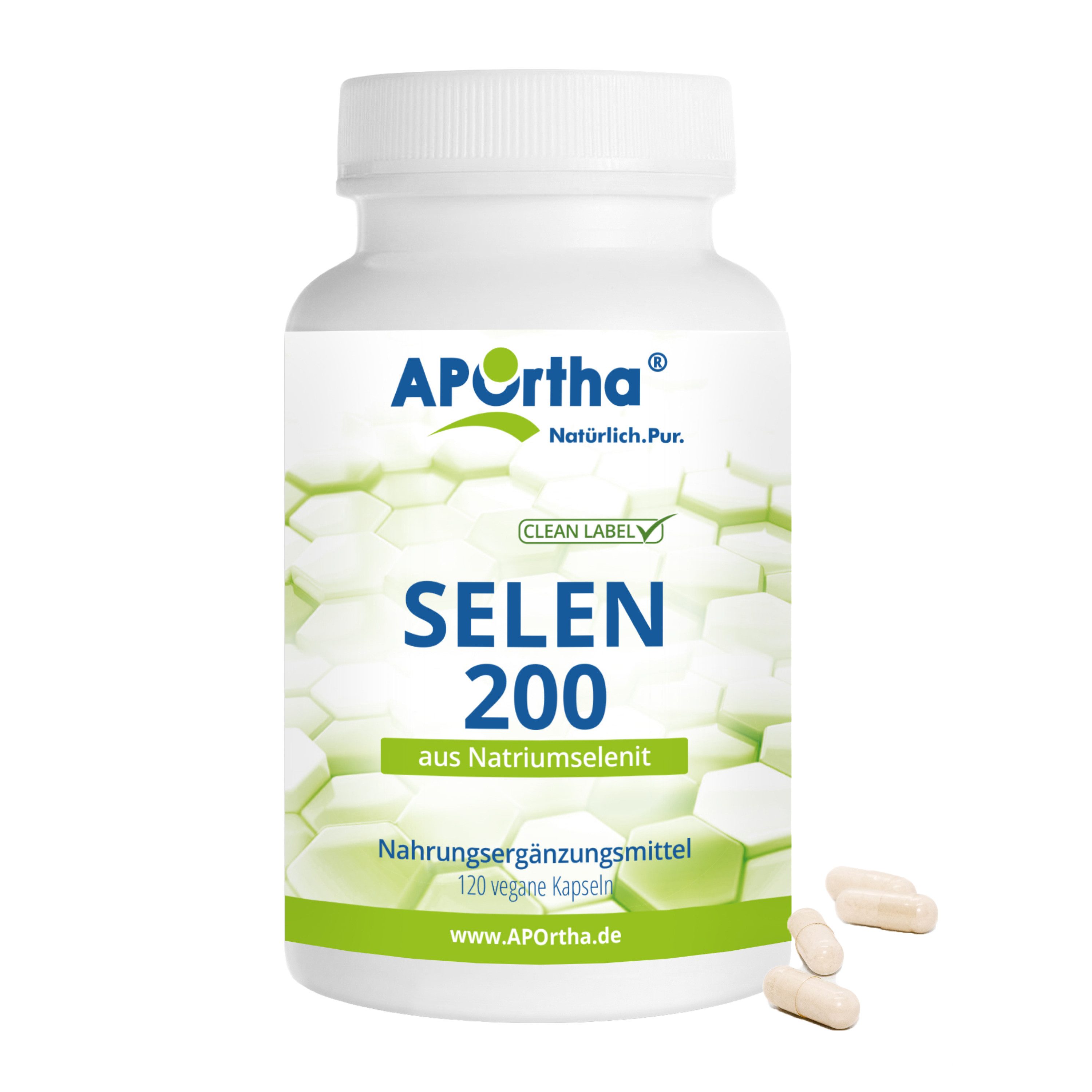 APOrtha® Selen-Kapseln - 200 µg aus Natriumselenit - 120 Kapseln Kapseln